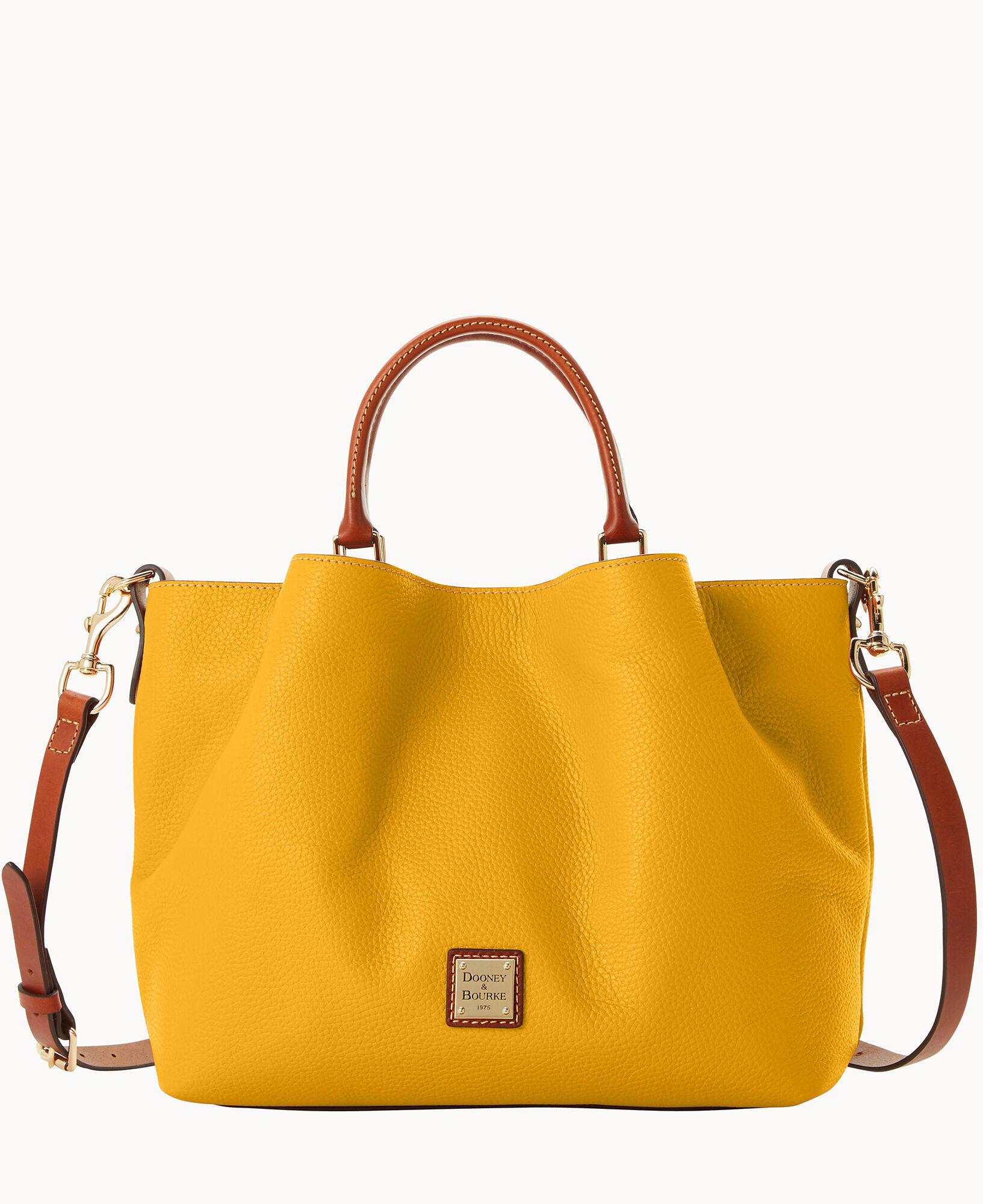 Dooney & Bourke Pebble Grain Large Barlow in Yellow Lyst
