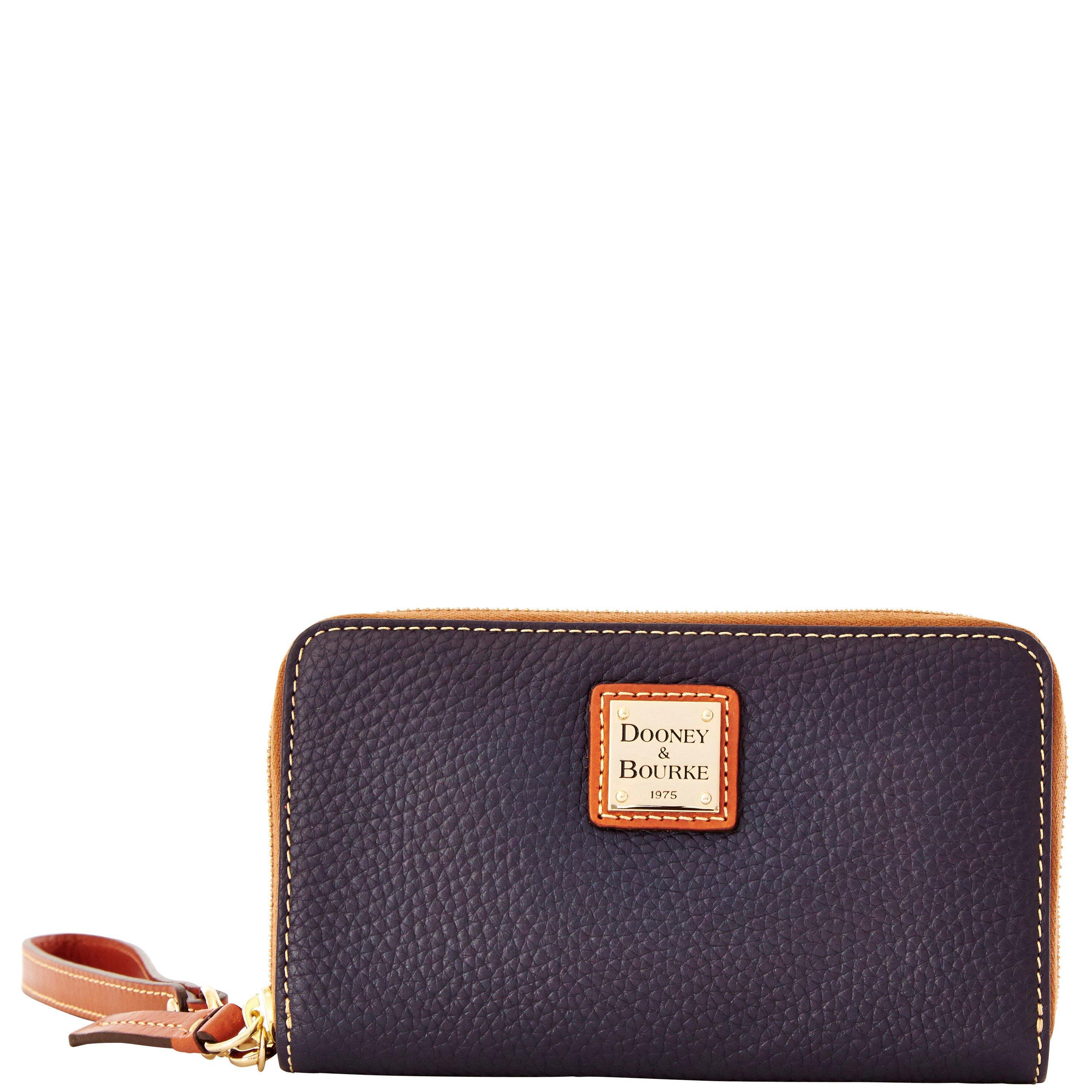 Dooney & Bourke Leather Pebble Grain Zip Around Phone Wristlet in