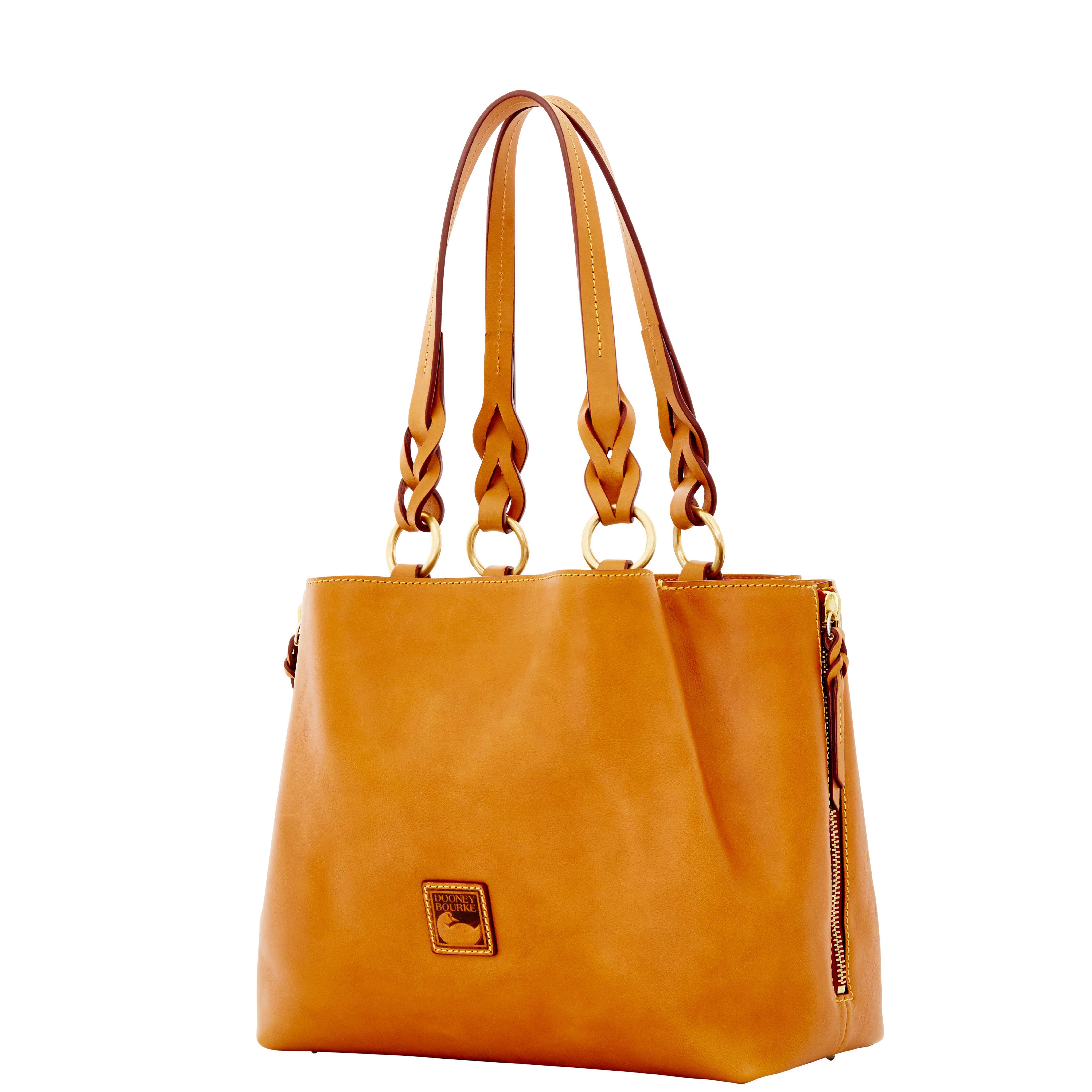 Dooney & Bourke Leather Florentine Large Zip Barlow in Natural Lyst
