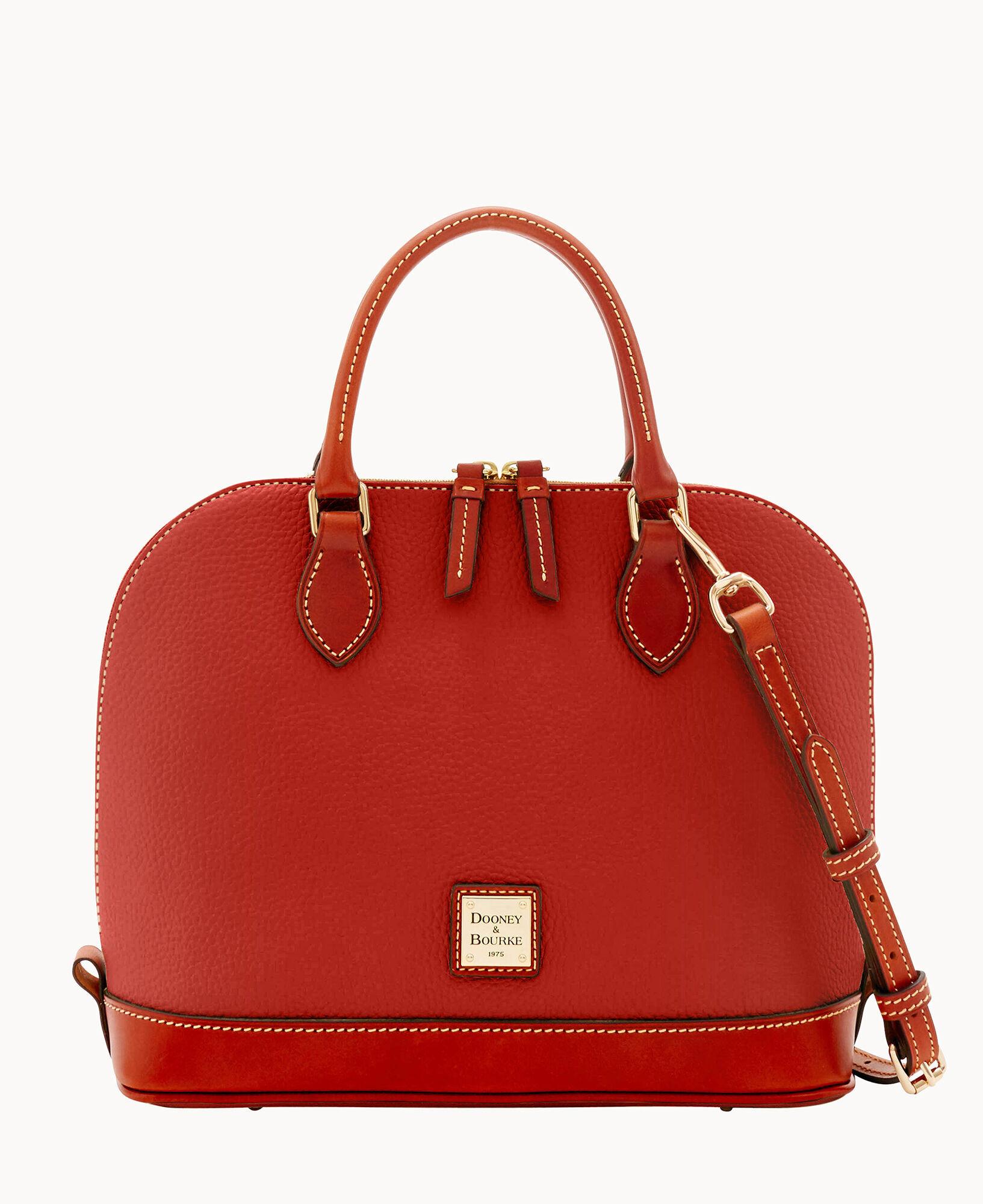 Dooney & Bourke Pebble Grain Zip Zip Satchel in Red Lyst