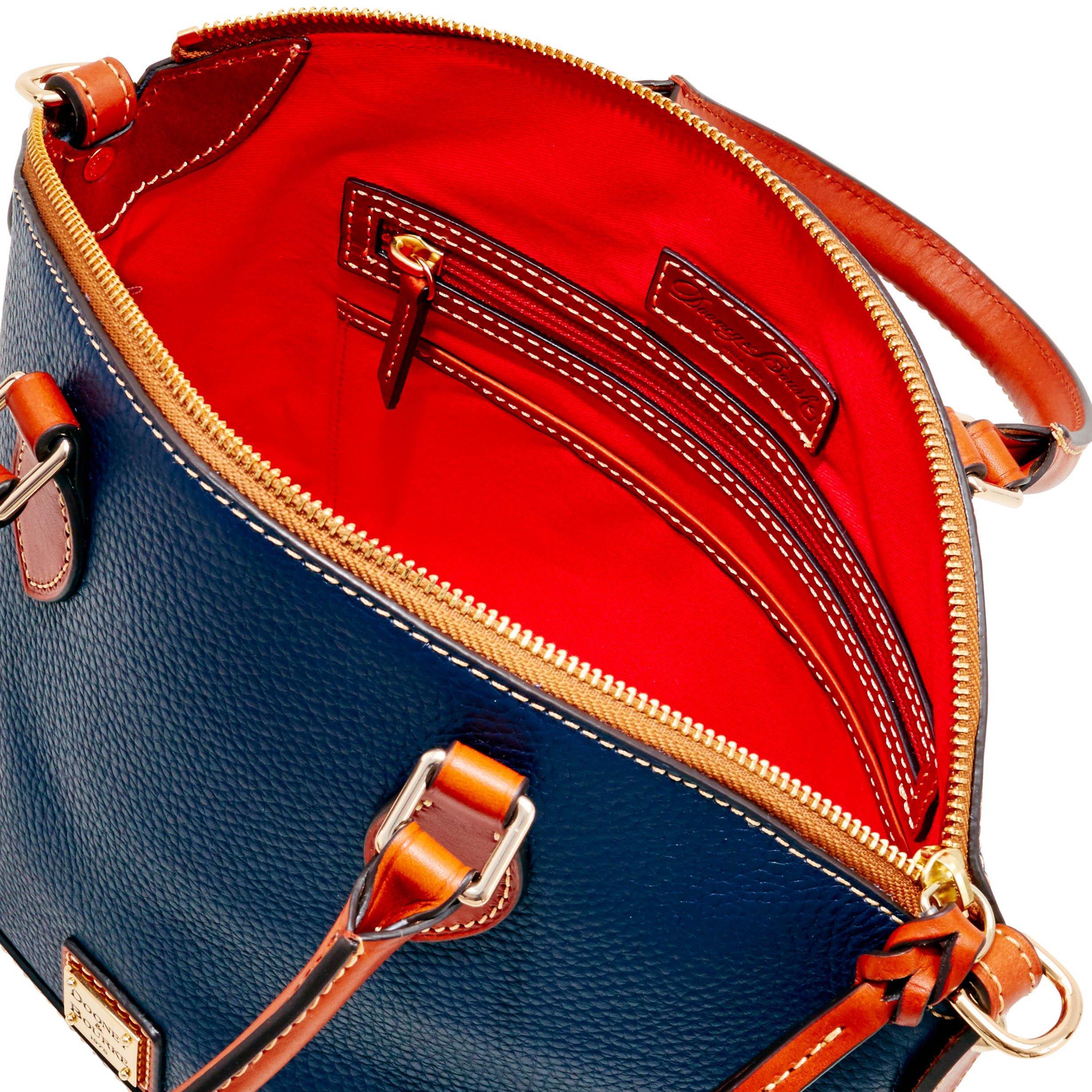 Dooney & Bourke Leather Pebble Grain Darcy Satchel in Midnight Blue