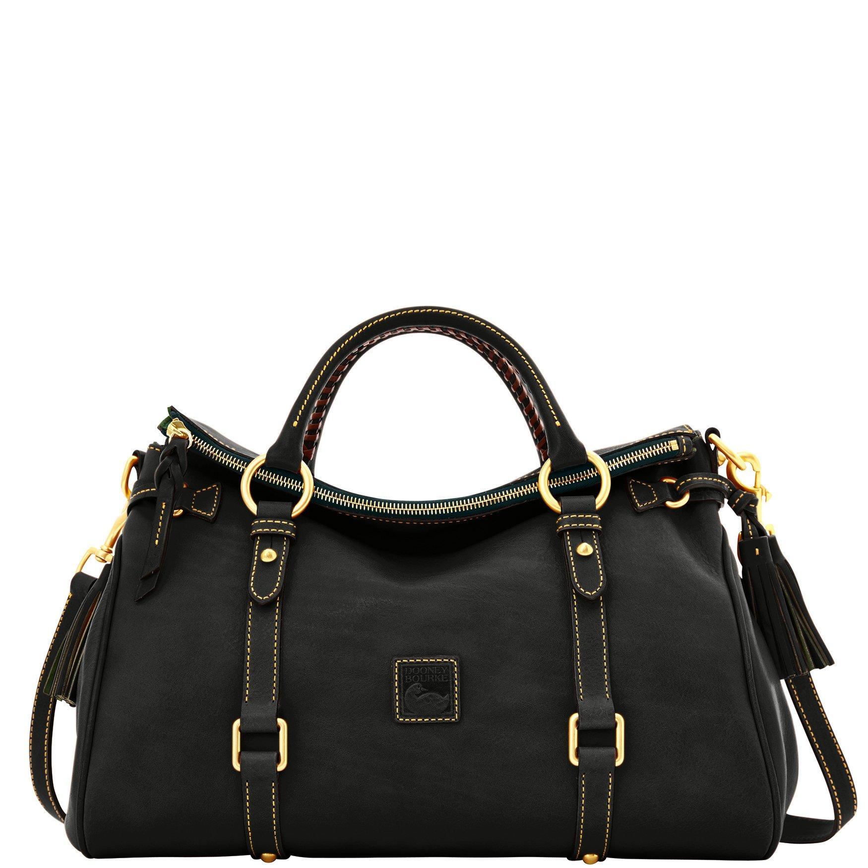 Dooney & Bourke Leather Florentine Medium Satchel in Black Black (Black