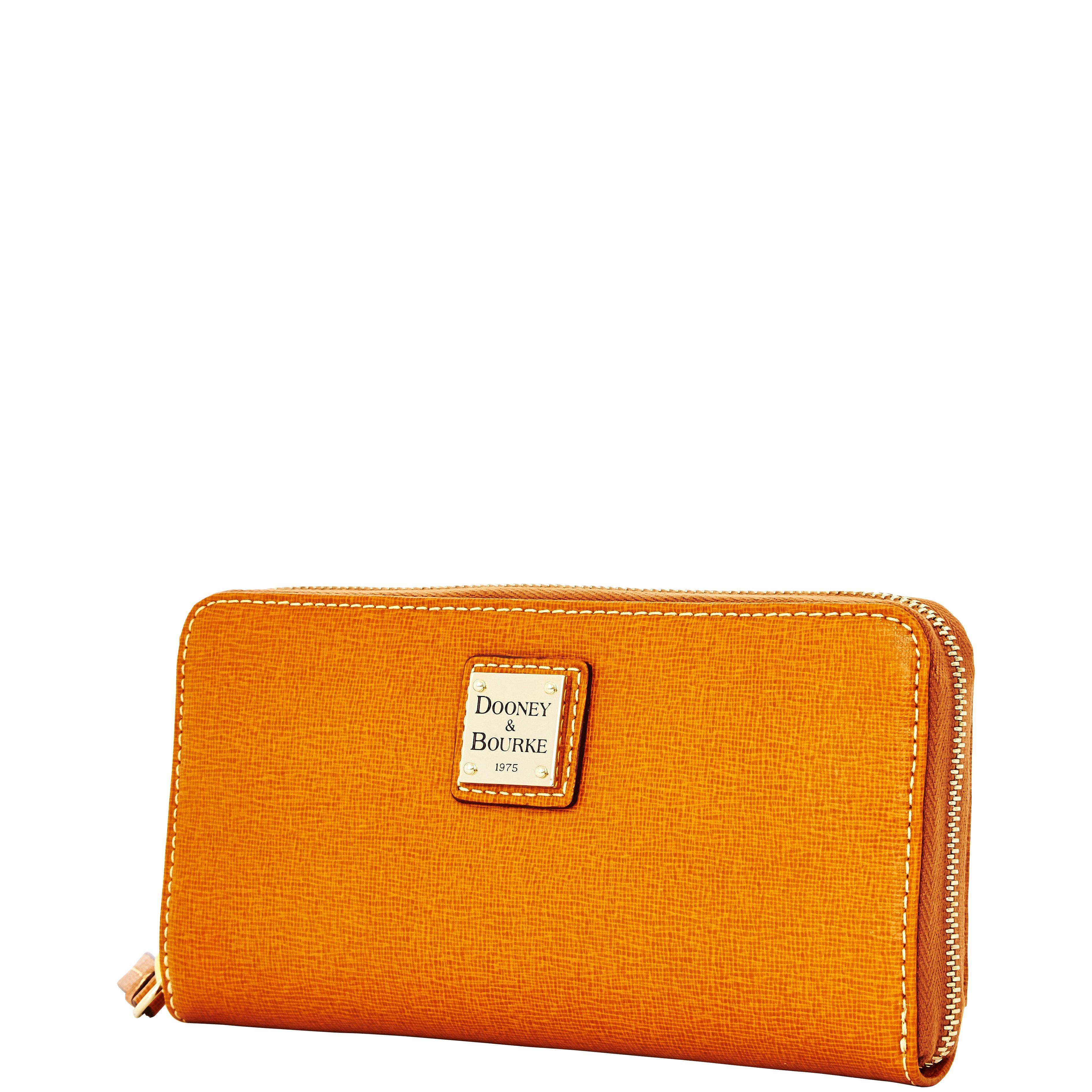 Dooney & Bourke Leather Saffiano Large Zip Around Wallet in Natural Lyst