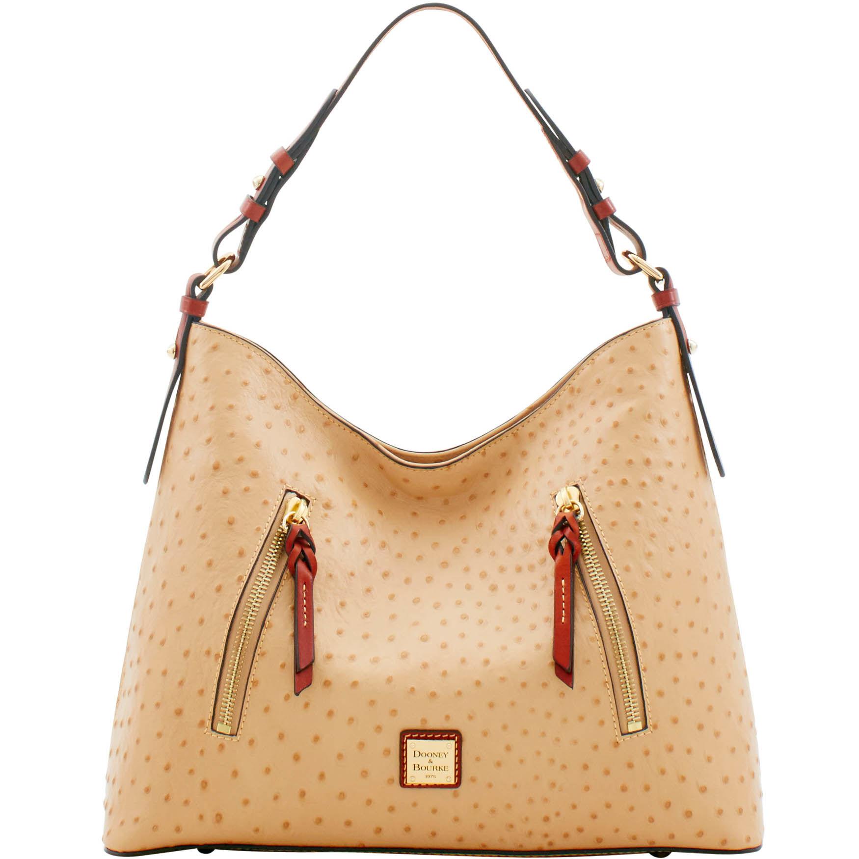 Dooney & Bourke Leather Ostrich Cooper Hobo in Sand (Natural) - Lyst