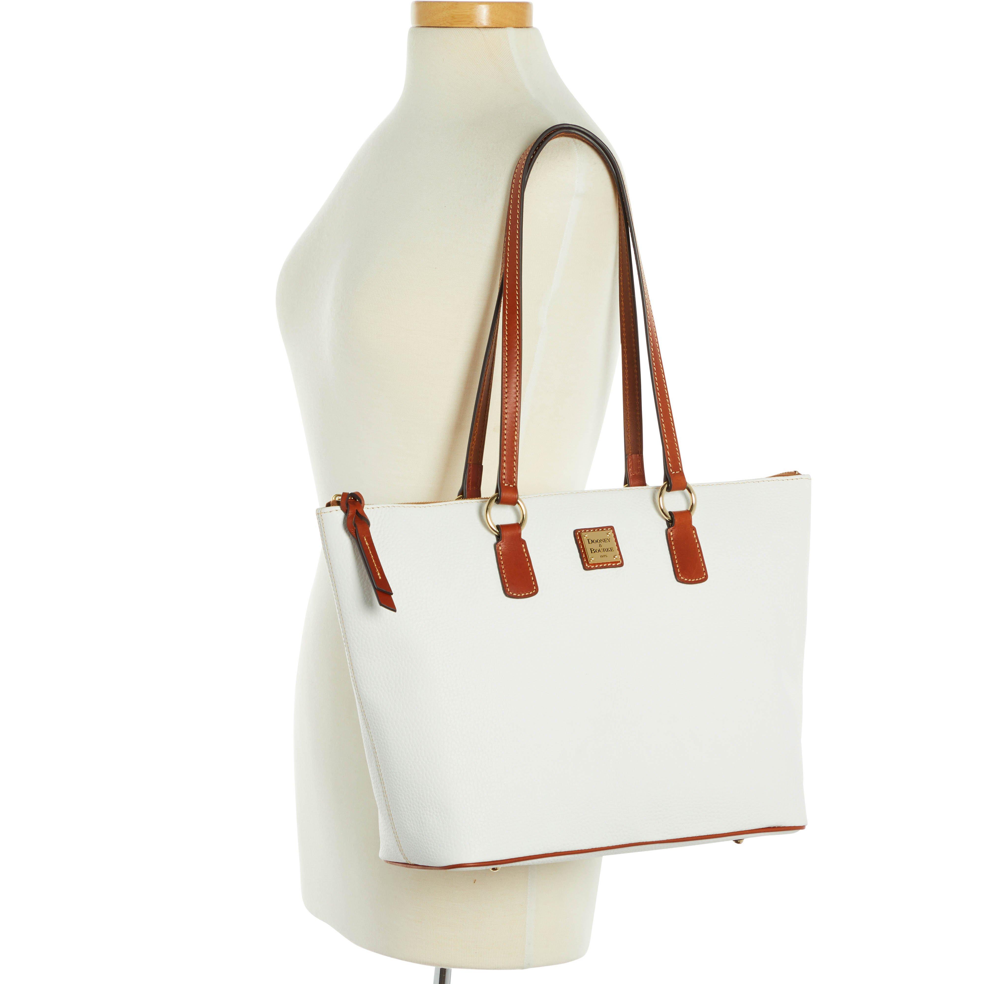 Details about   Dooney & Bourke White Pebble Leather Tote GUC