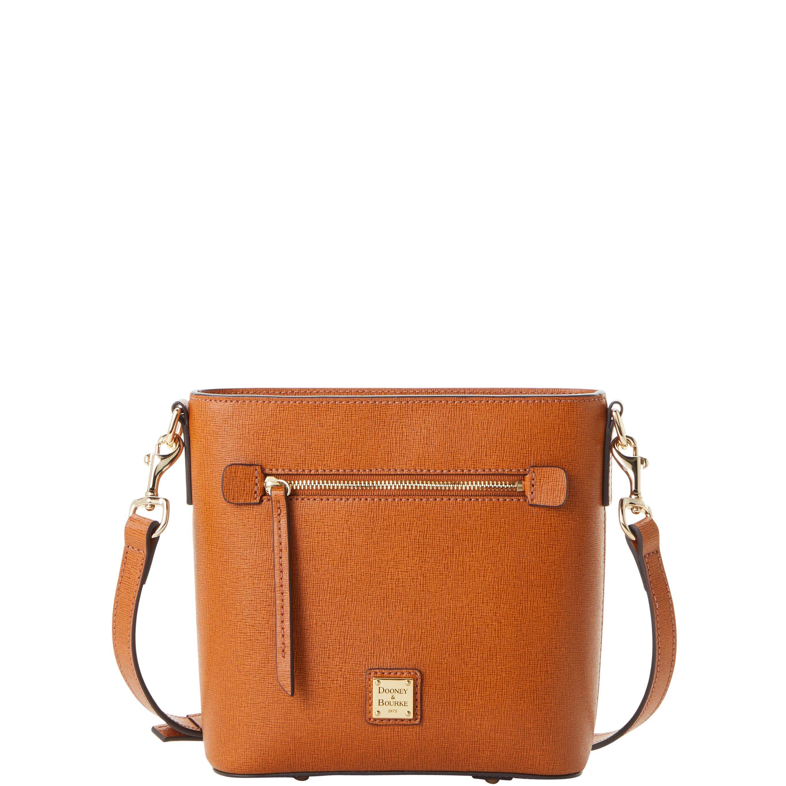 Dooney & Bourke Leather Saffiano Small Zip Crossbody in Natural - Lyst