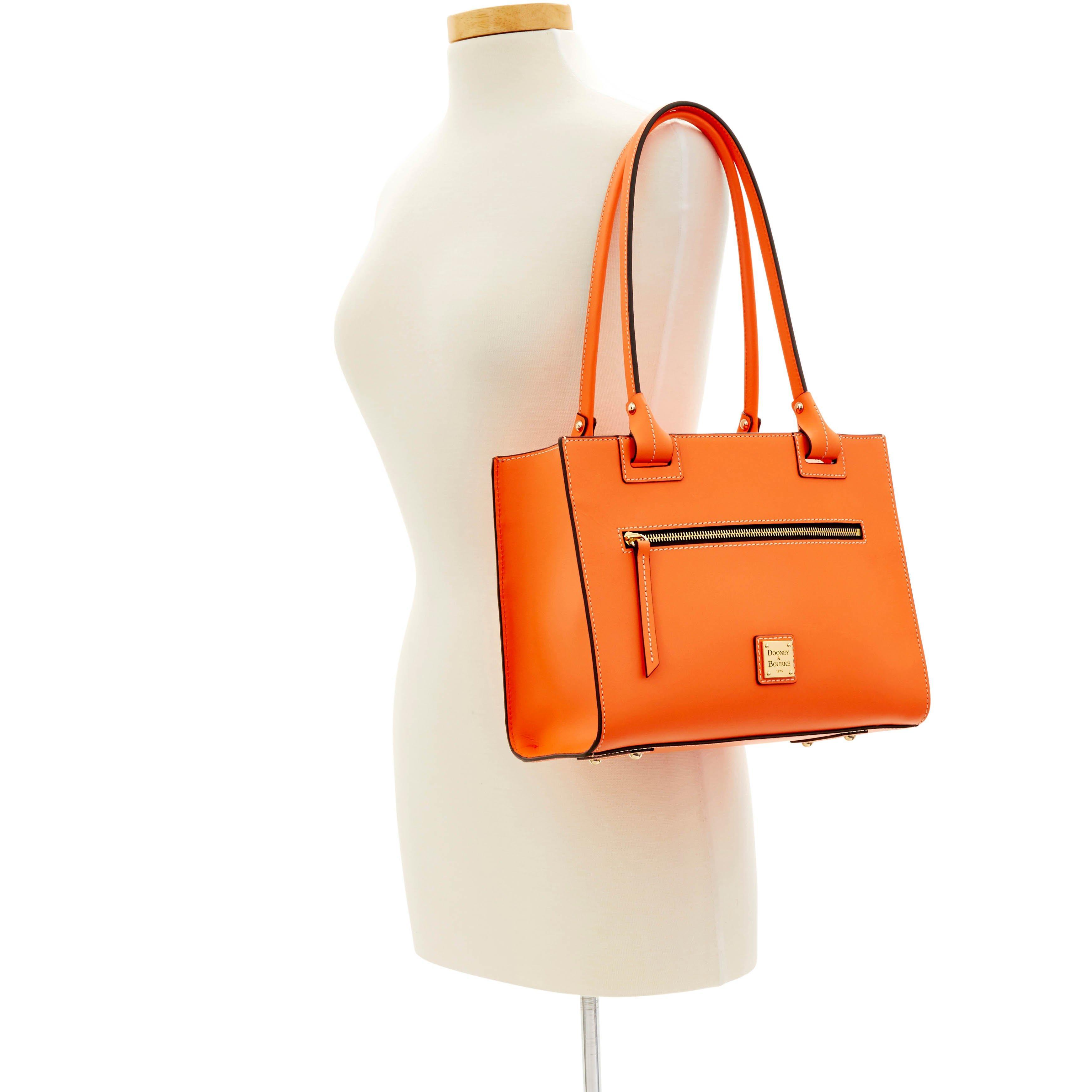Dooney & Bourke Leather Beacon Janine Tote With Zip in Coral (Orange