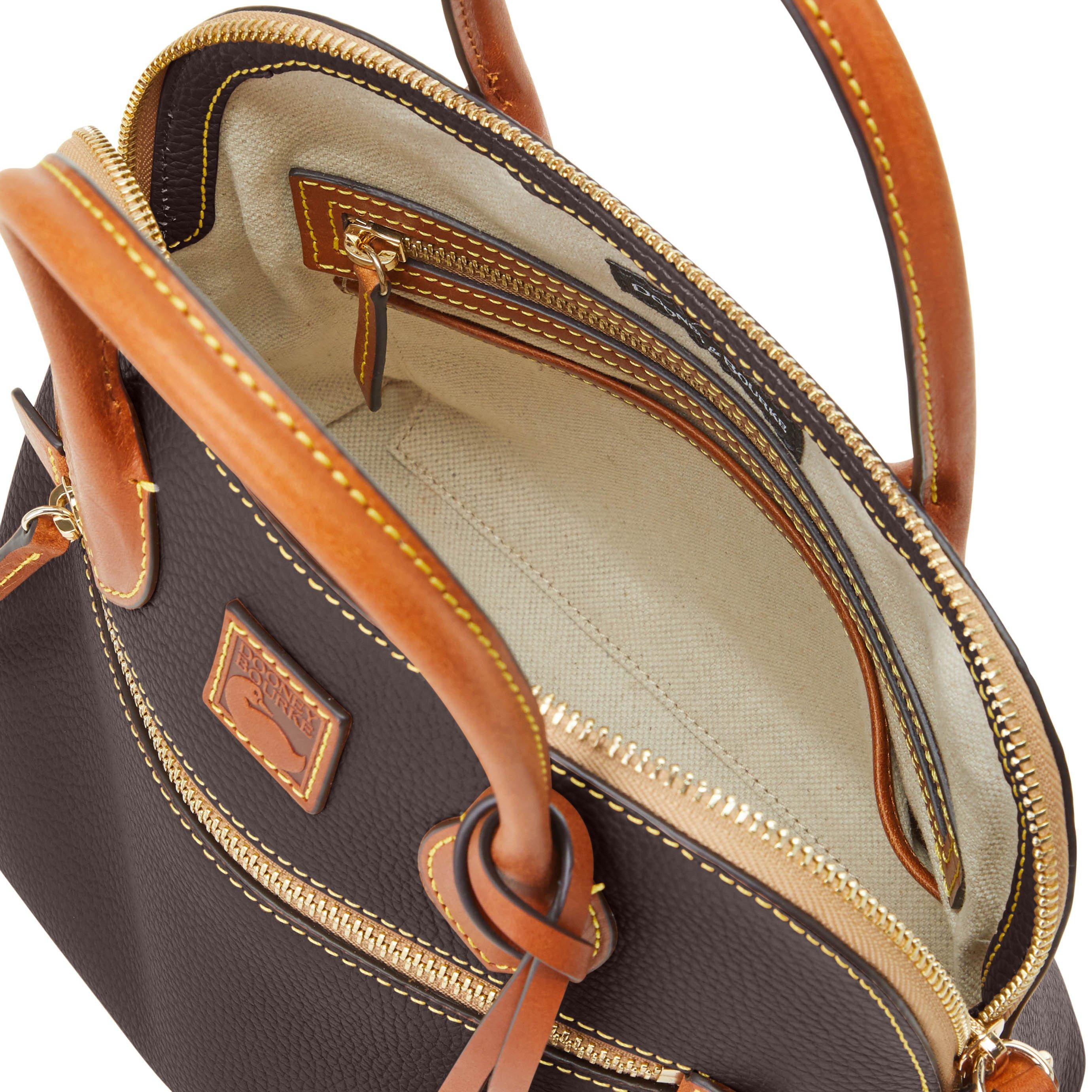 Dooney & Bourke Leather Pebble Grain Domed Satchel in Brown Lyst