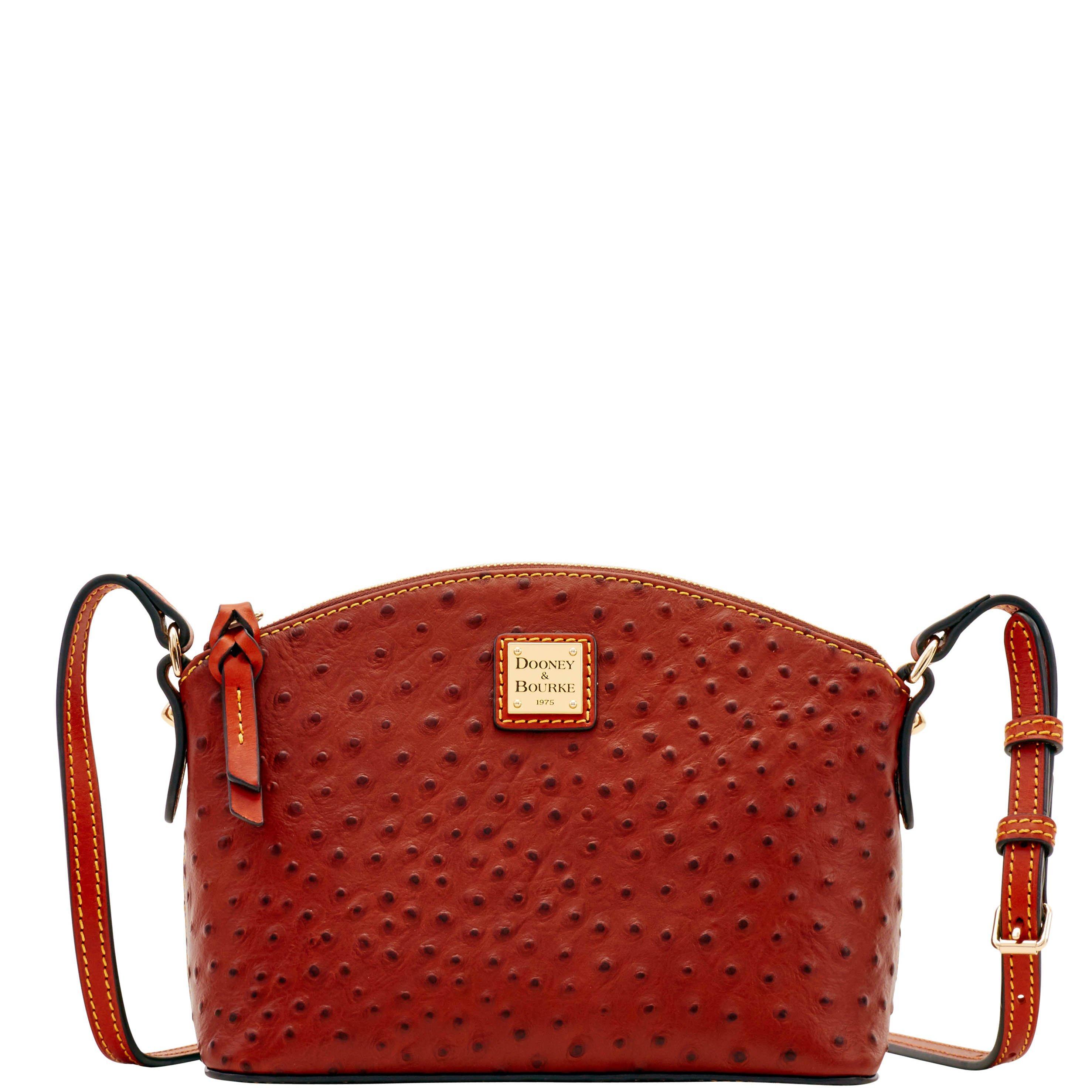 Dooney & Bourke Leather Ostrich Suki Crossbody in Cognac (Red) Lyst
