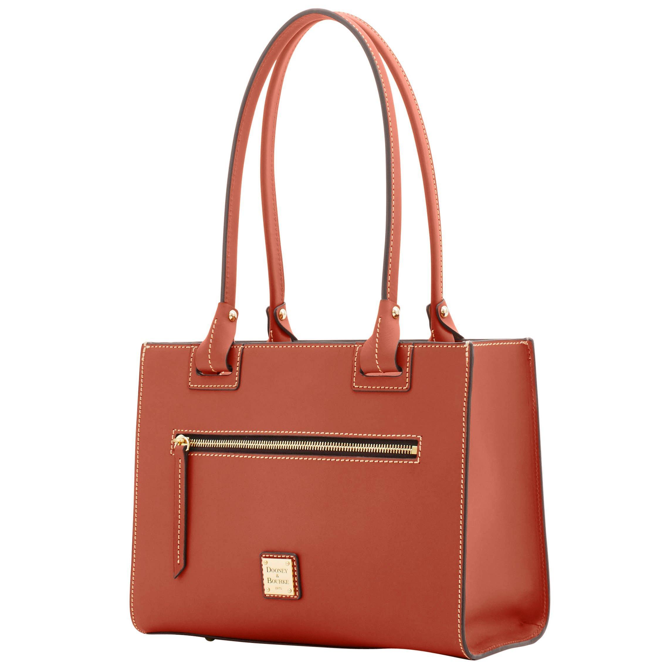 Dooney & Bourke Leather Beacon Janine Tote With Zip in Tan (Red) - Save ...