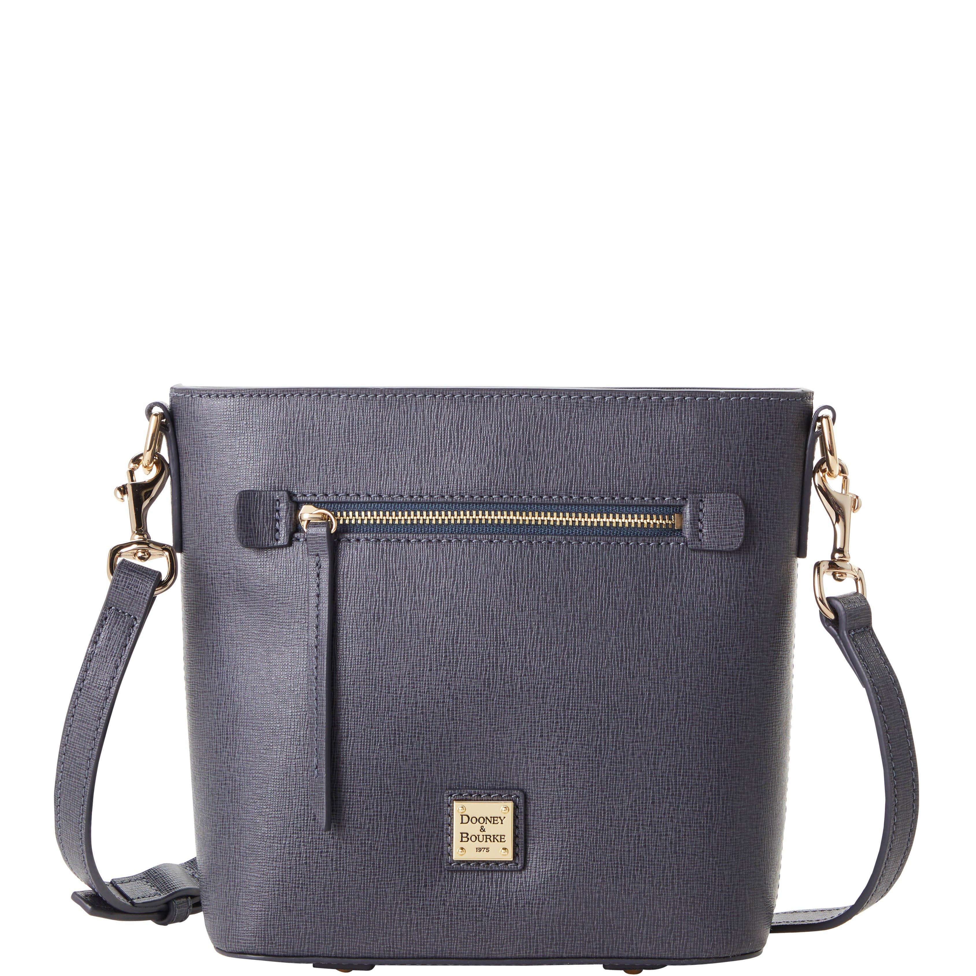 Dooney & Bourke Leather Saffiano Small Zip Crossbody in Dark Grey (Gray