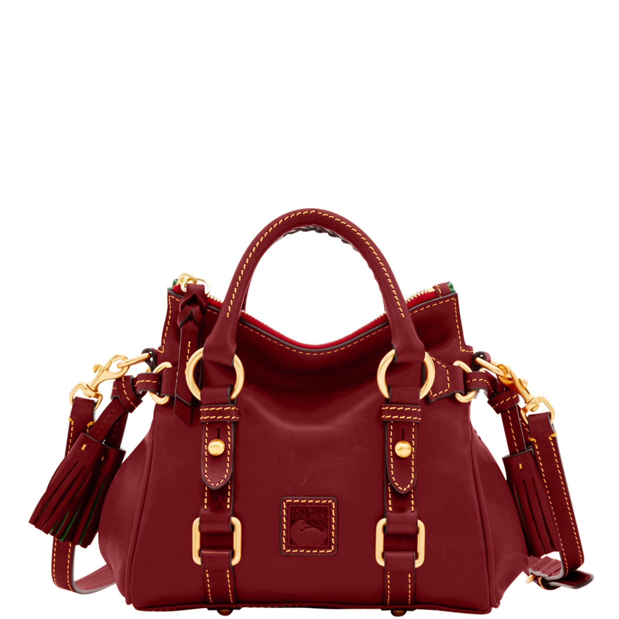 Dooney & Bourke Leather Florentine Nano Satchel in Bordeaux (Red) - Lyst