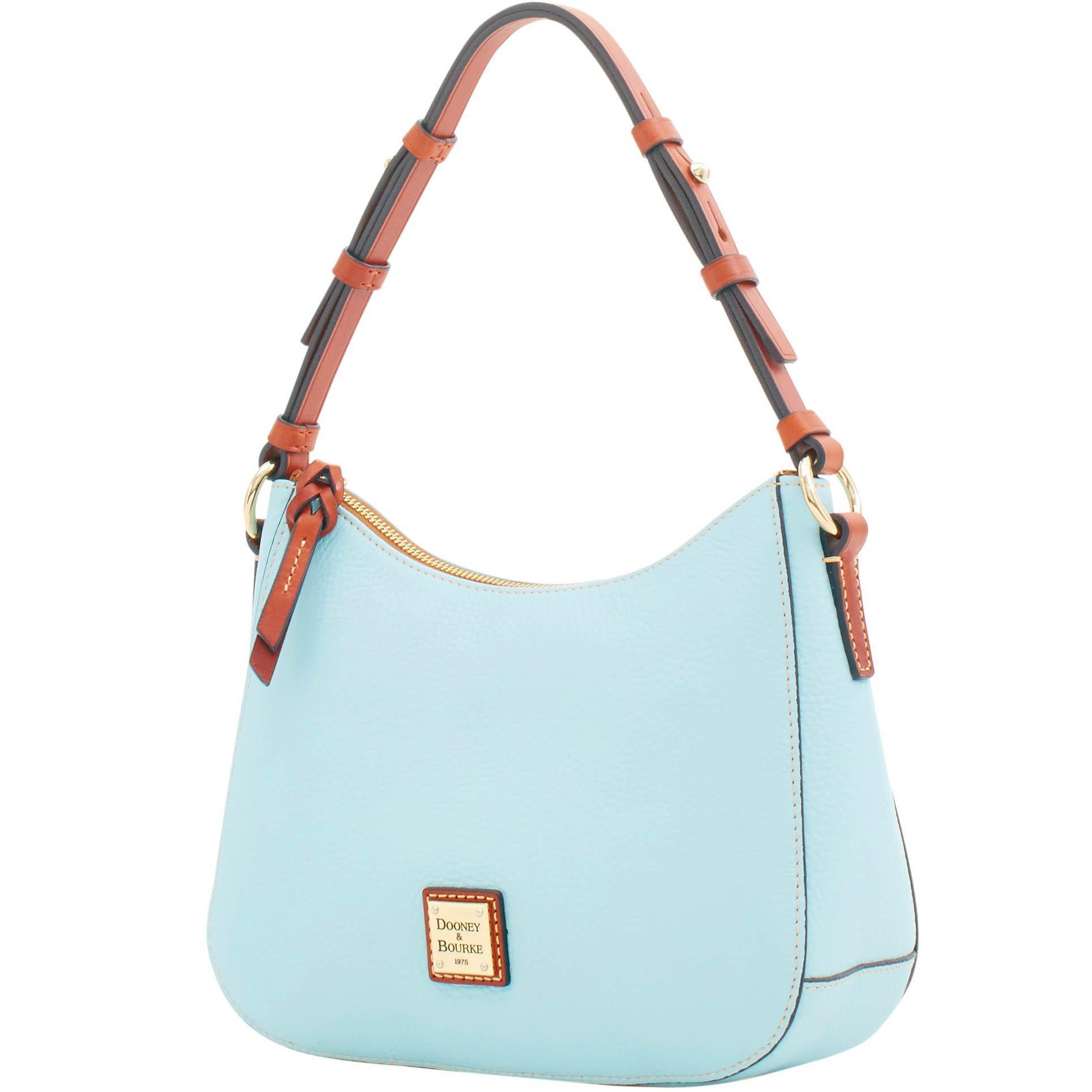 Dooney & Bourke Leather Pebble Grain Small Kiley Hobo in Pale Blue