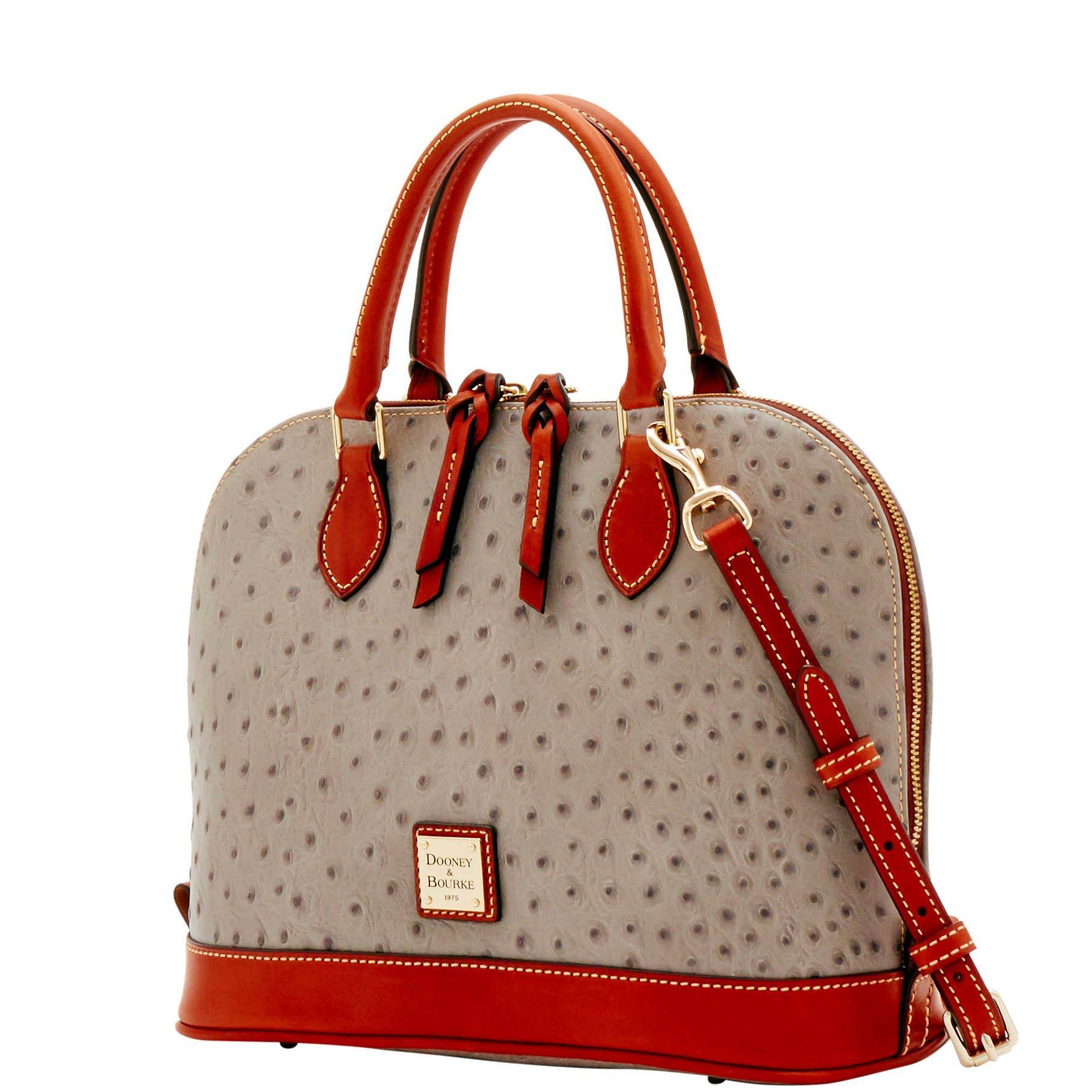 dooney & bourke ostrich zip zip satchel