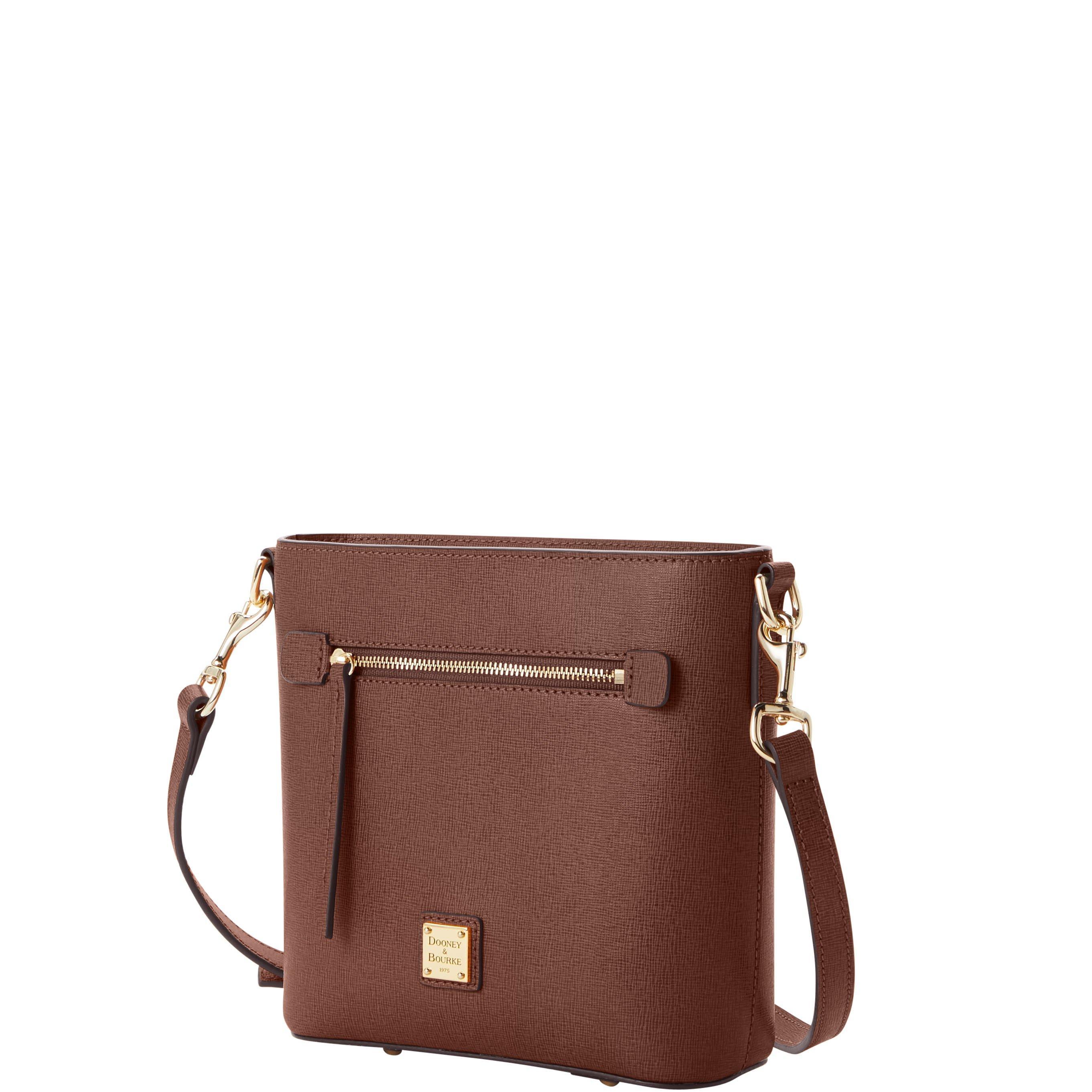 Dooney & Bourke Leather Saffiano Small Zip Crossbody in Amber (Purple