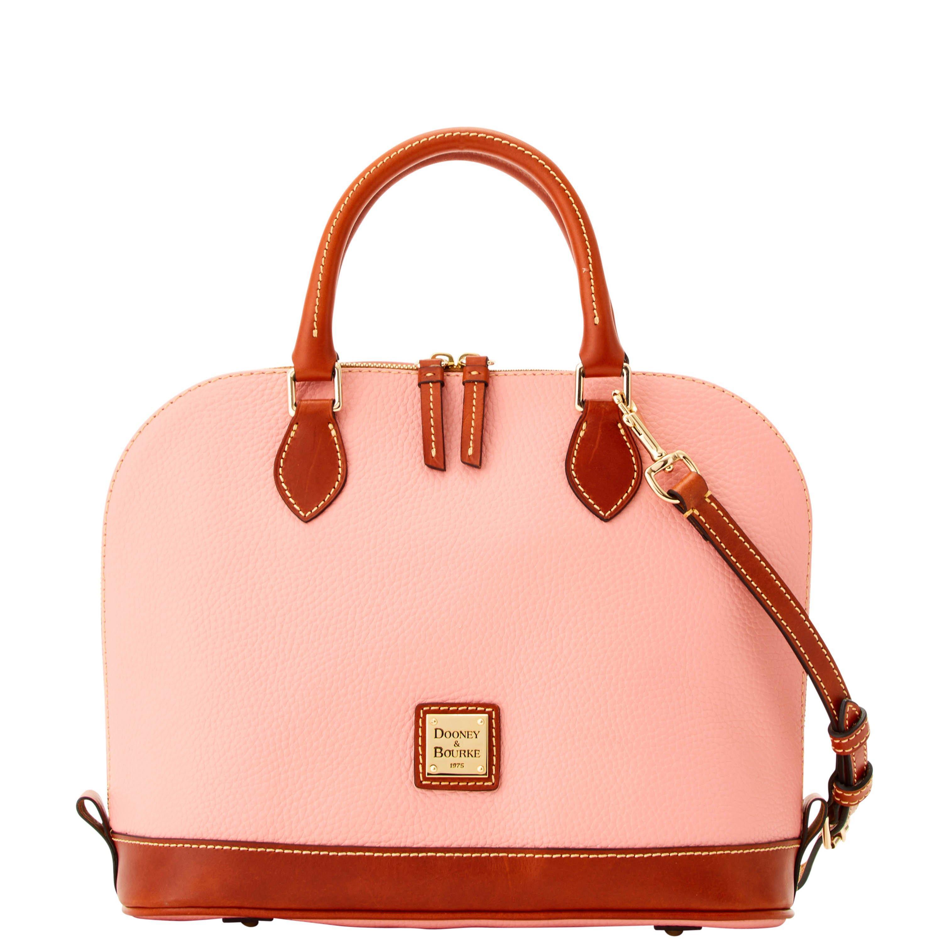 Dooney & Bourke Pebble Grain Zip Satchel in Black Pebbled Leather - www