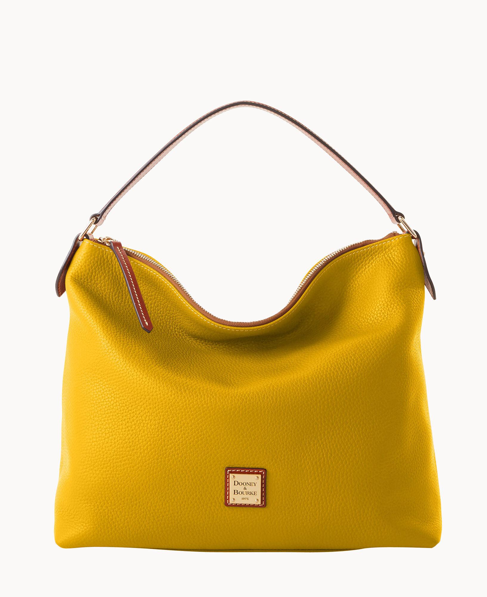 Dooney & Bourke Pebble Grain Large East West Sac in Yellow Lyst