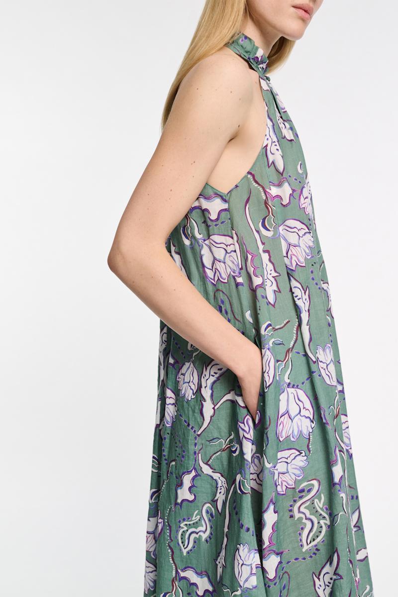 【Dorothee Schumacher】フローラル ramie maxiドレス Dorothee Schumacher Crinkle Printed Ramie Maxi Dress in Blue