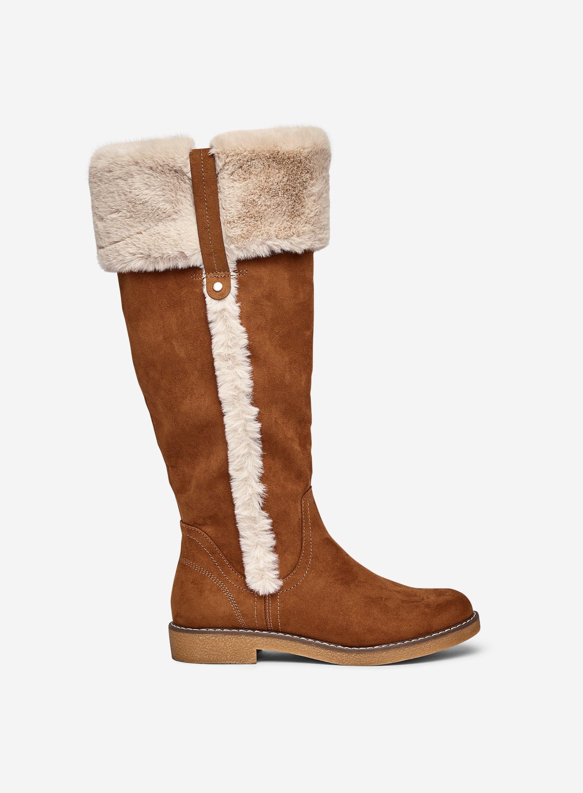 wide fit fur lined boots
