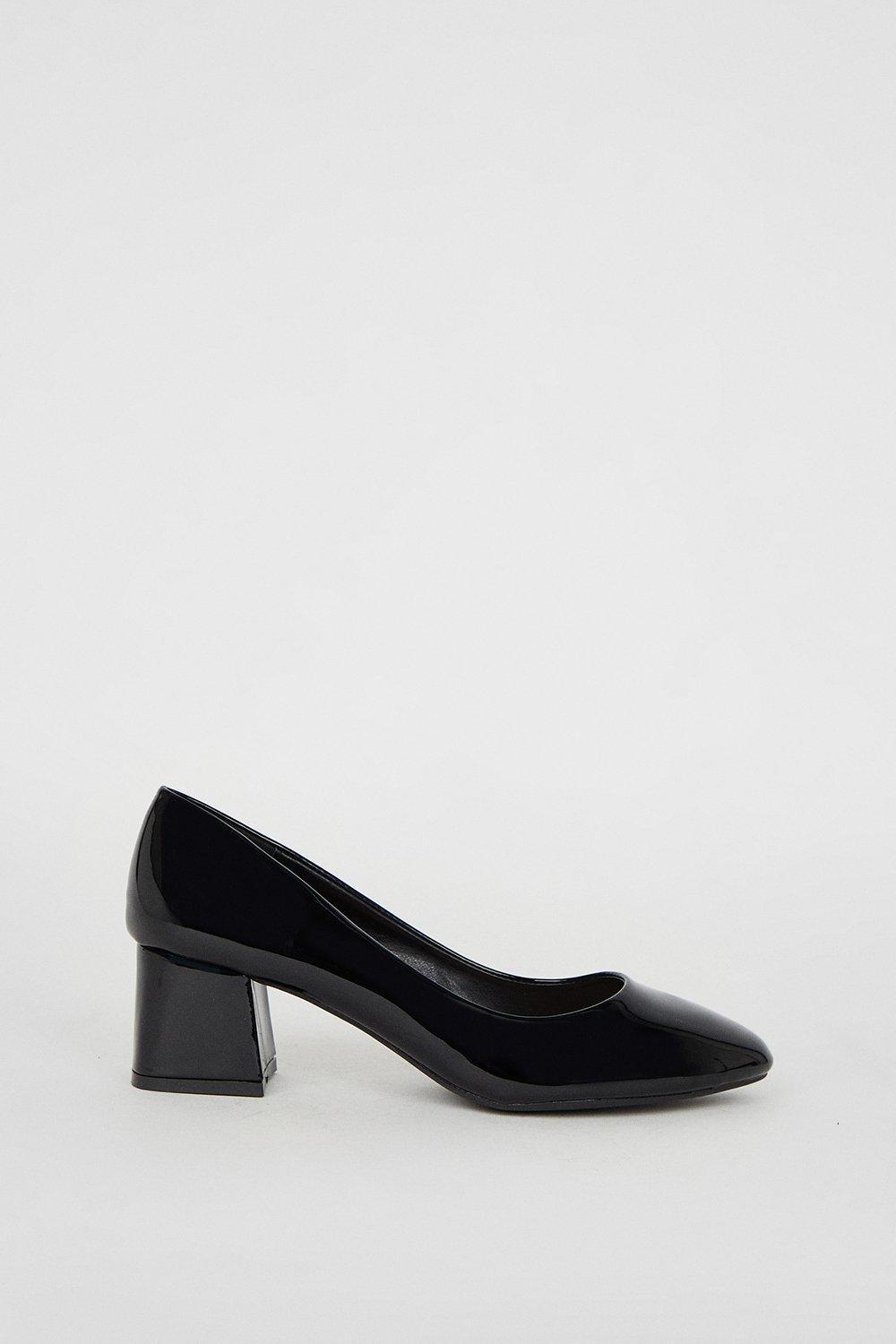 Dorothy Perkins Principles Deacon Almond Toe Low Block Heel Court Shoes in Black Lyst