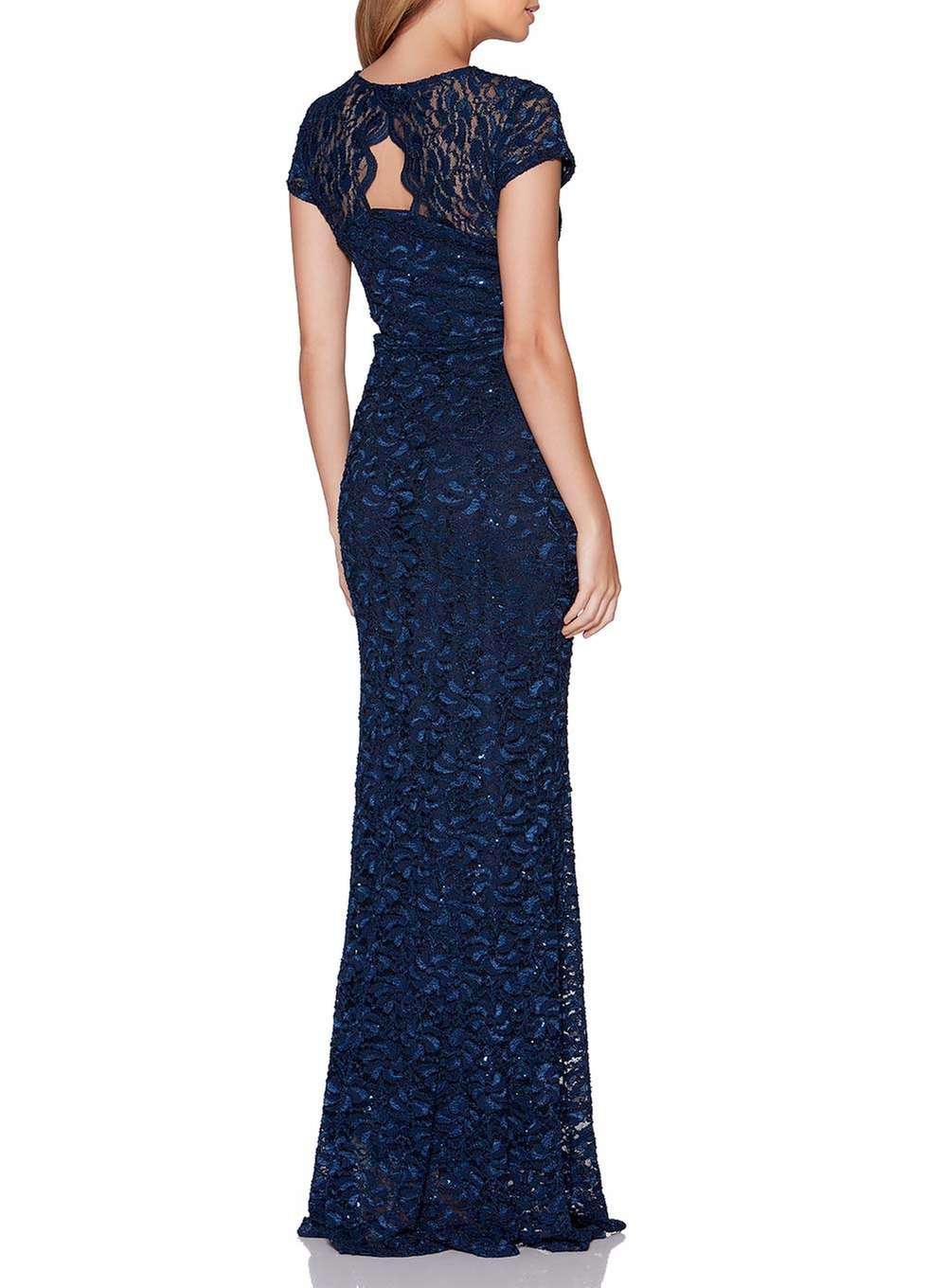 quiz navy sequin lace maxi dress
