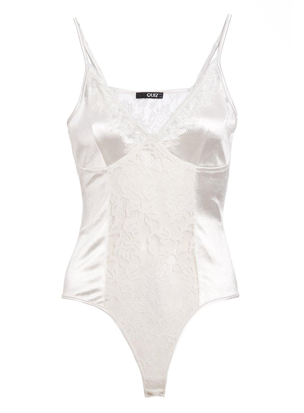 white satin bodysuit