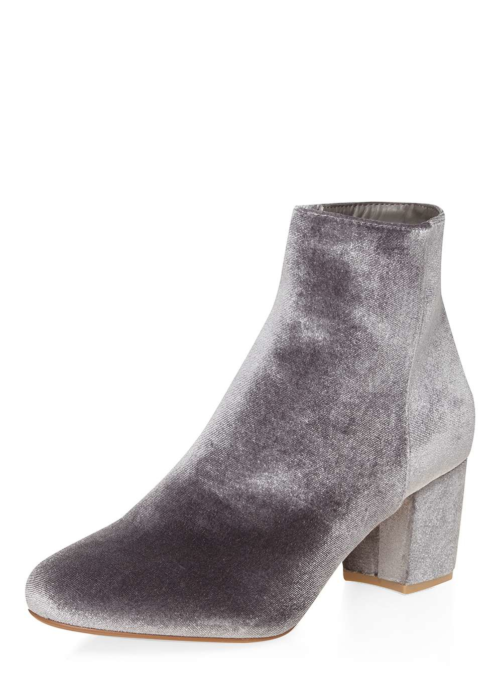 grey velvet booties