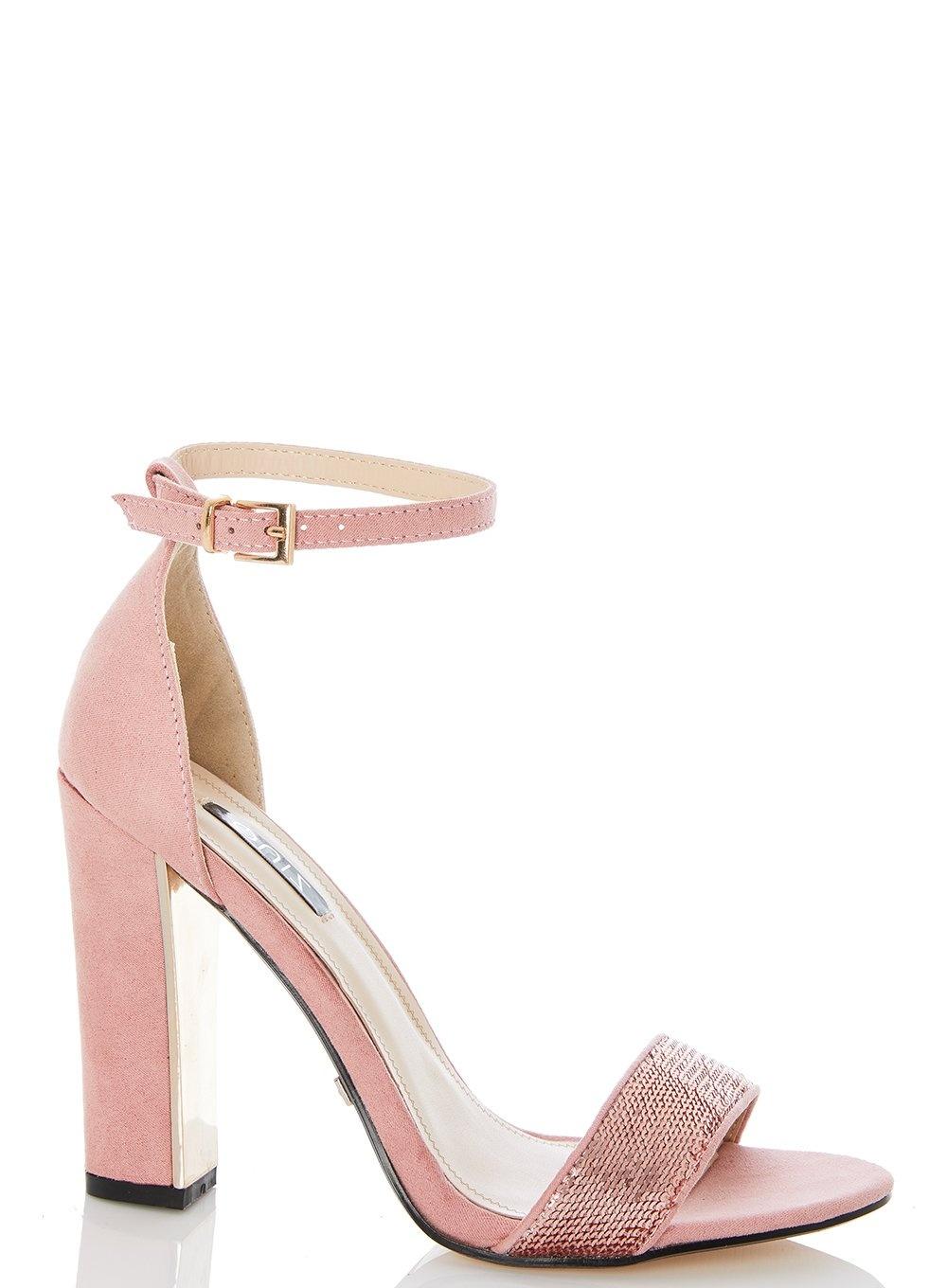 pink sequin sandals