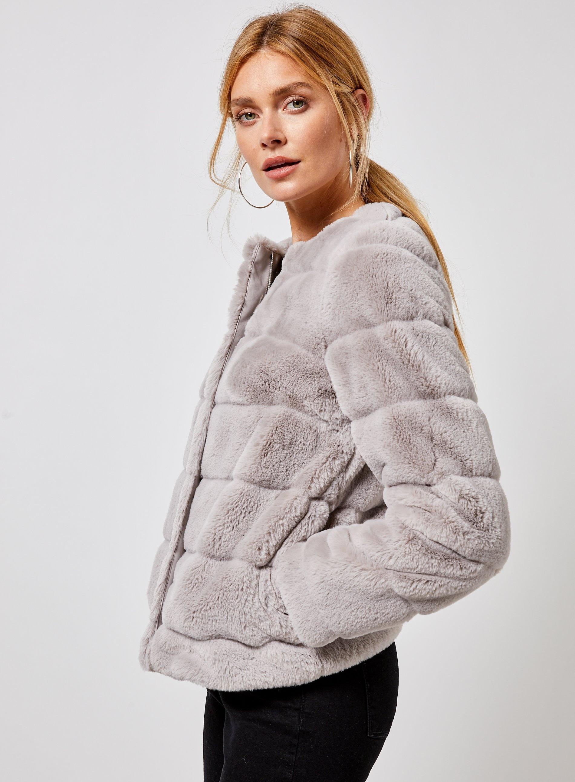 grey fur coat dorothy perkins