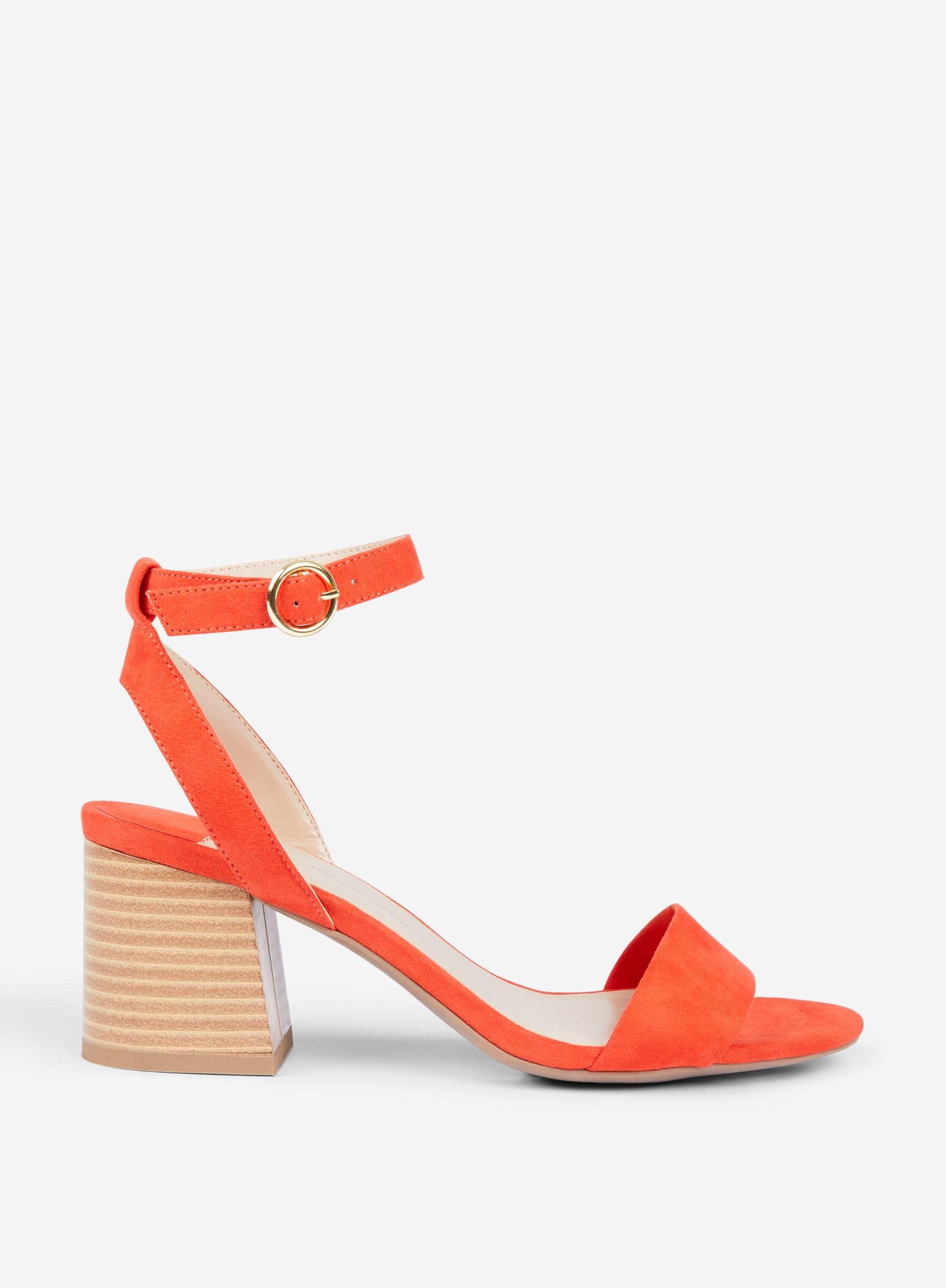 red block heel sandals wide fit