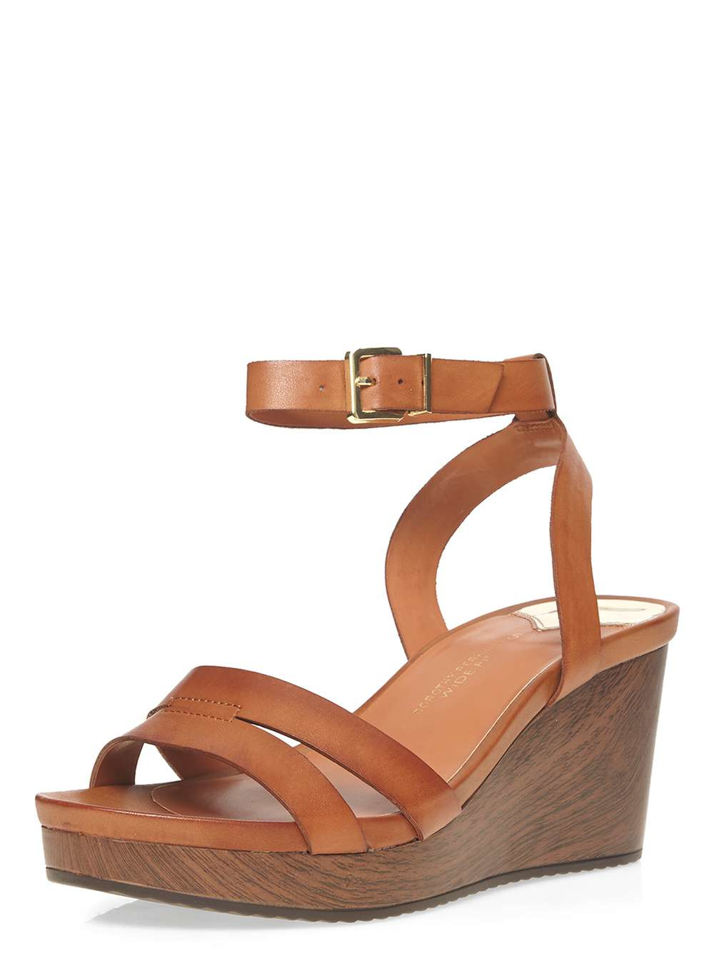 Dorothy Perkins Leather Wide Fit Tan 'wontoni' Wedges in Brown Lyst