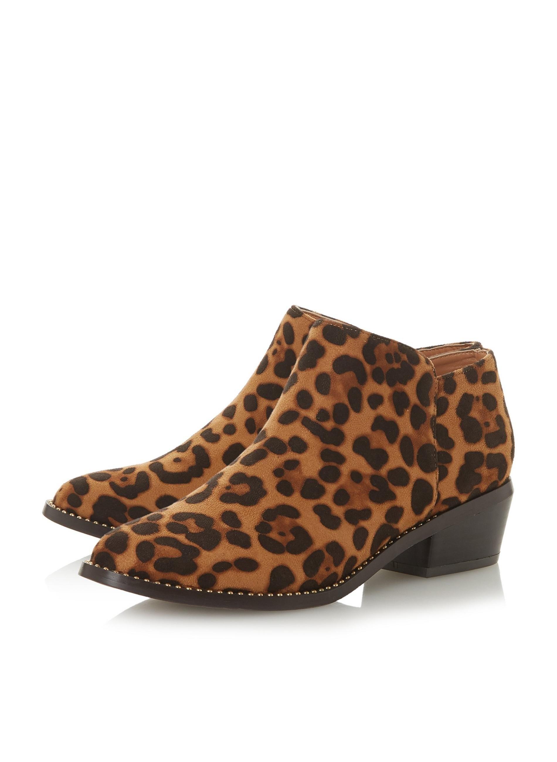 Leopard Print 'pinnie' Ankle Boots 