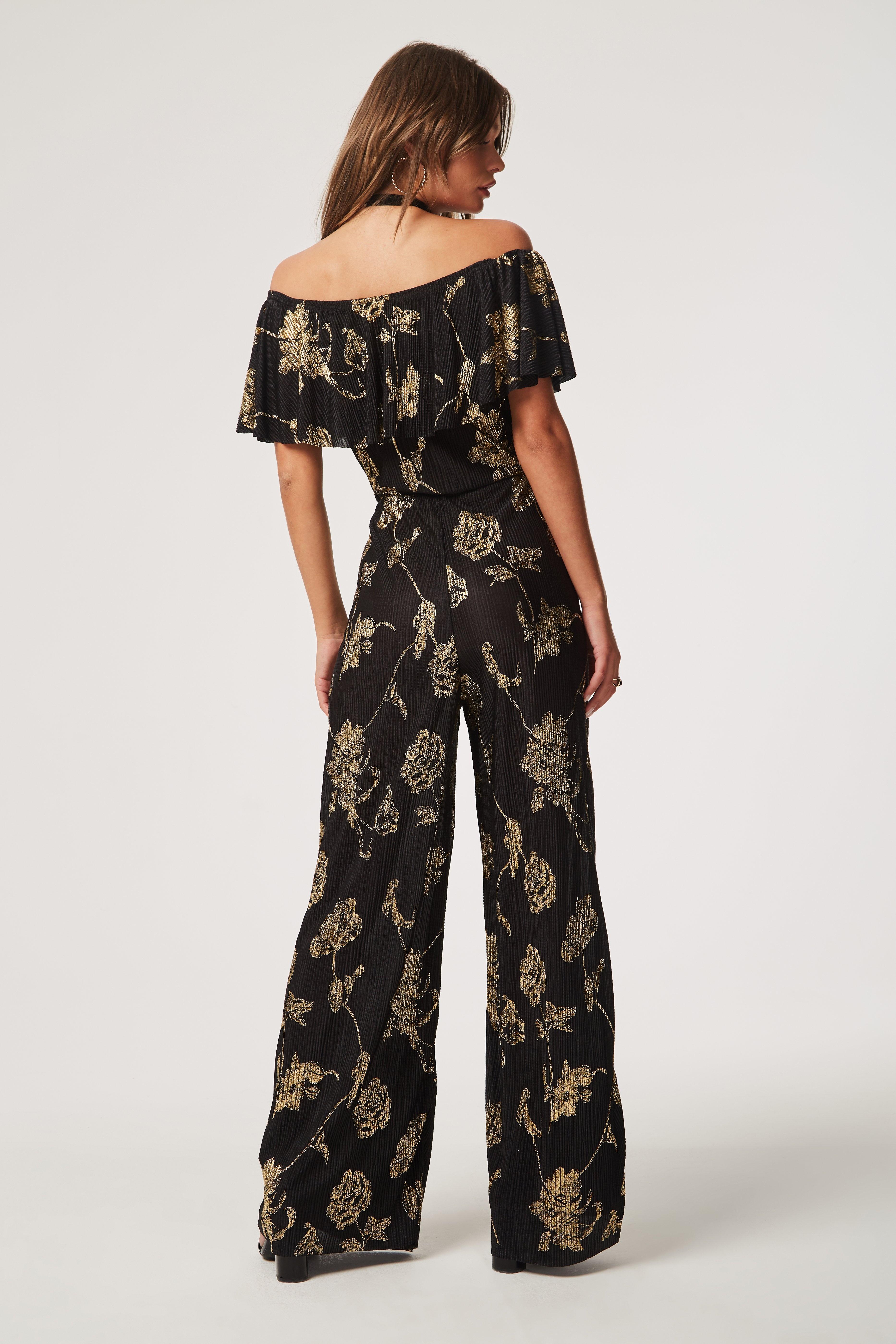 girls gold jumpsuit