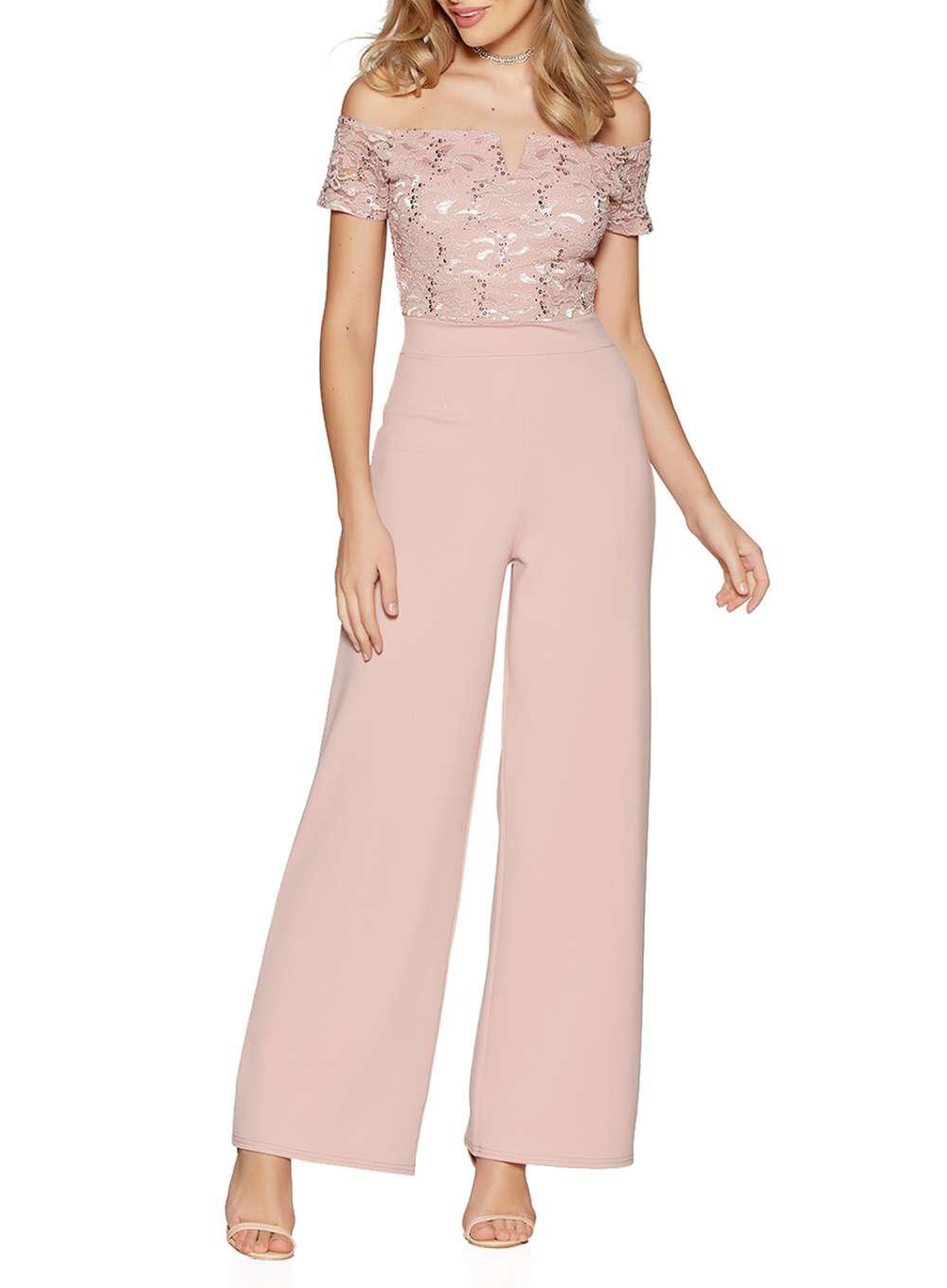 lace bardot jumpsuit