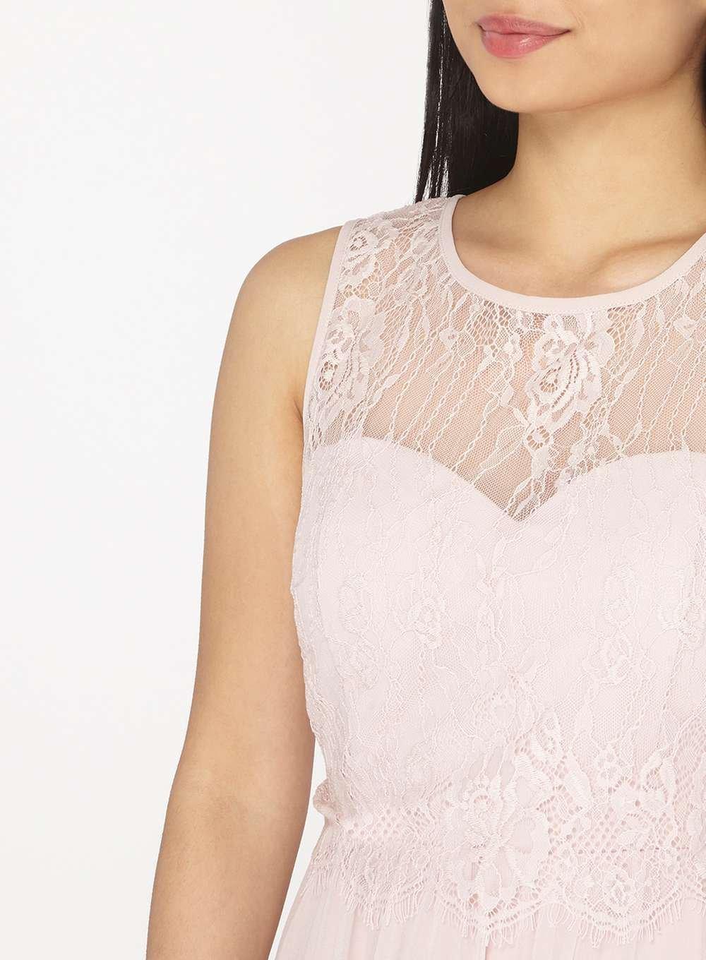 petite blush maxi dress