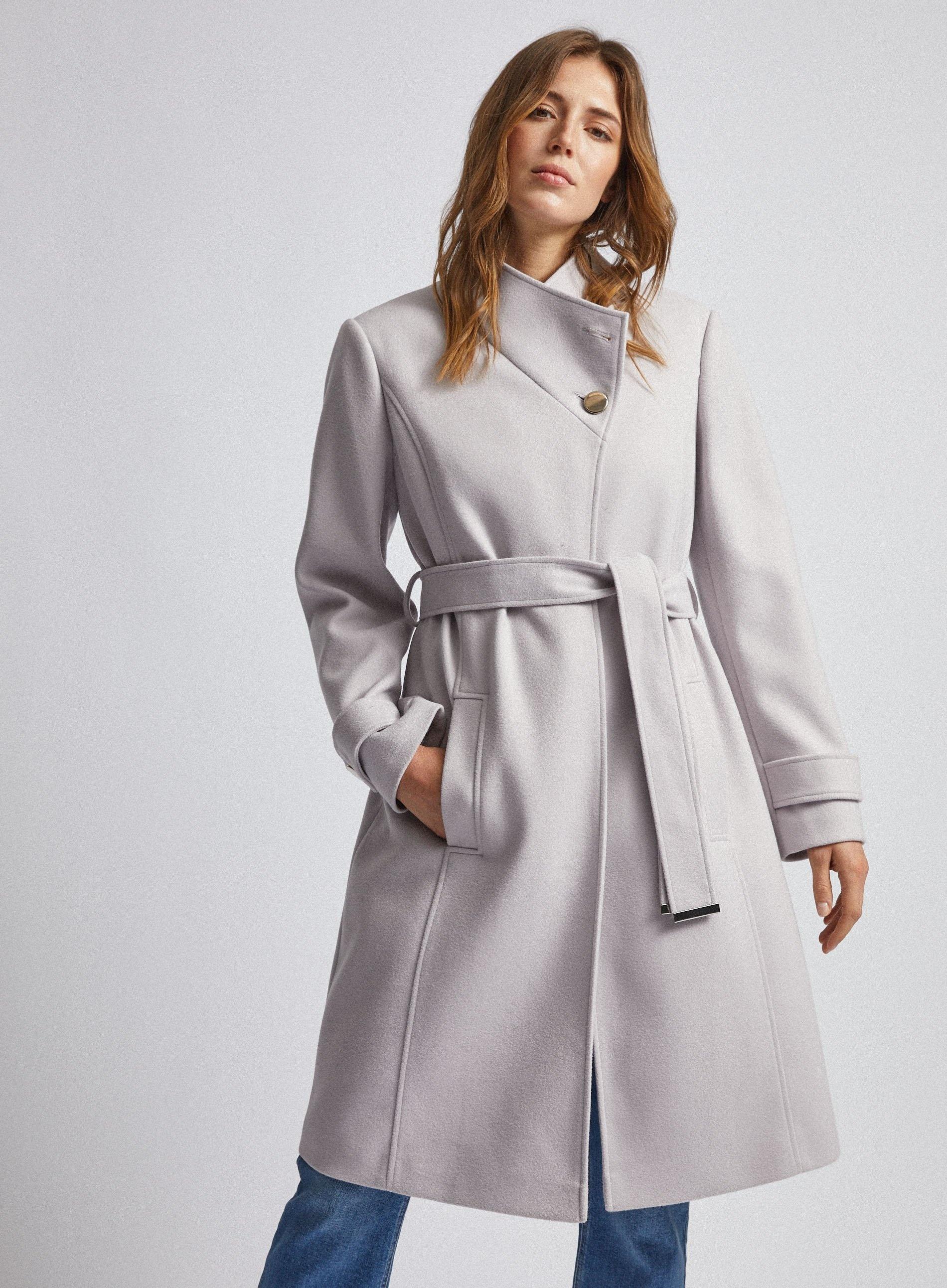 grey wrap coat