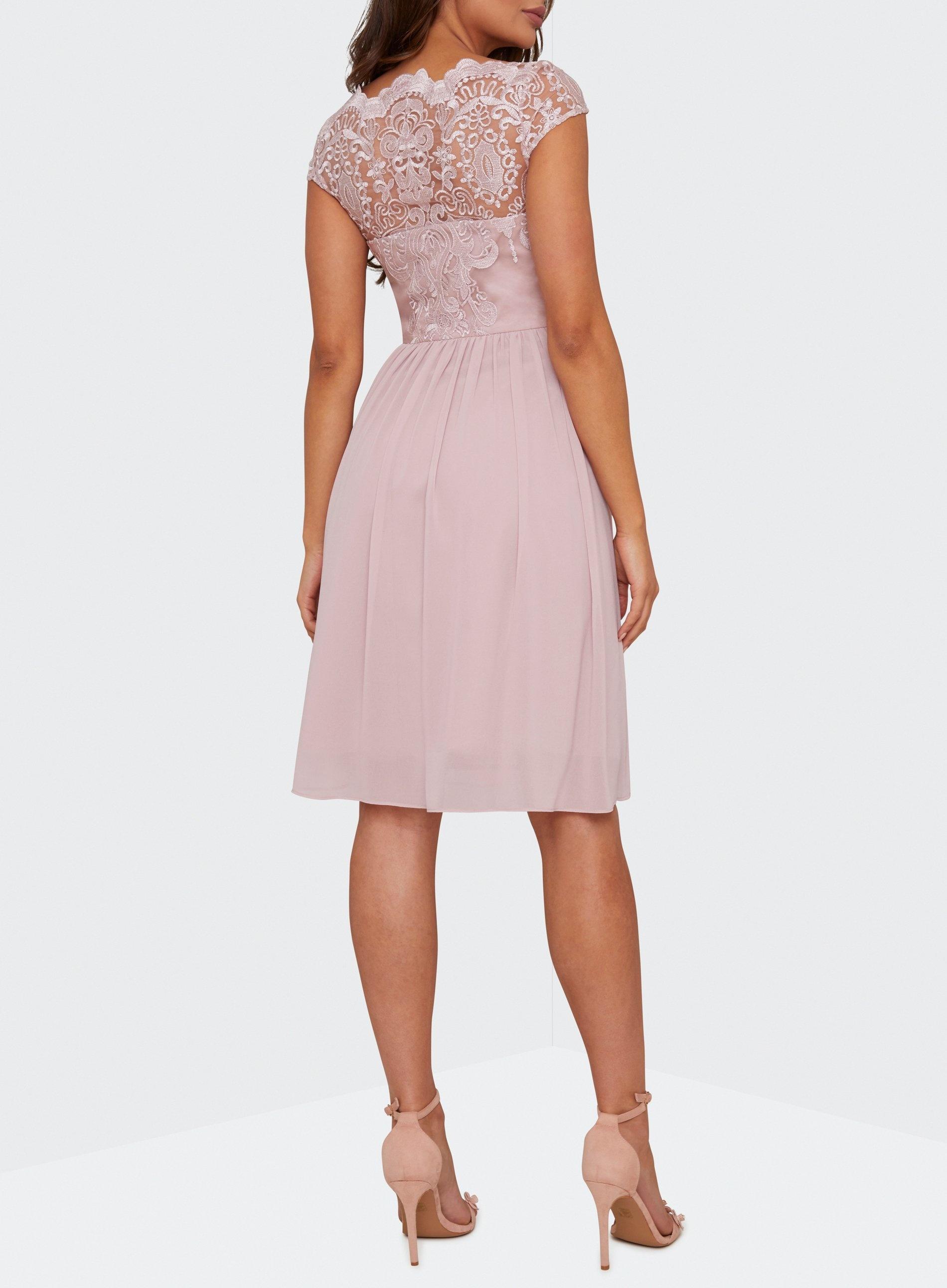 pink embroidered midi dress