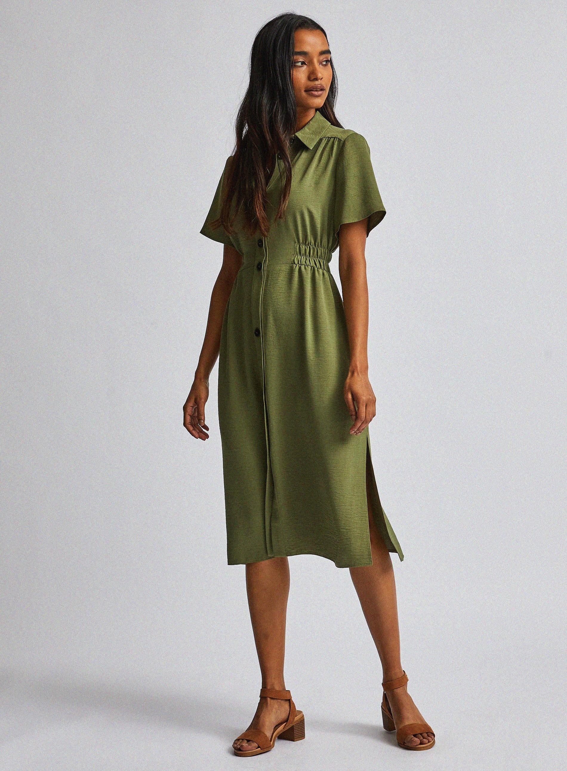 petite midi shirt dress