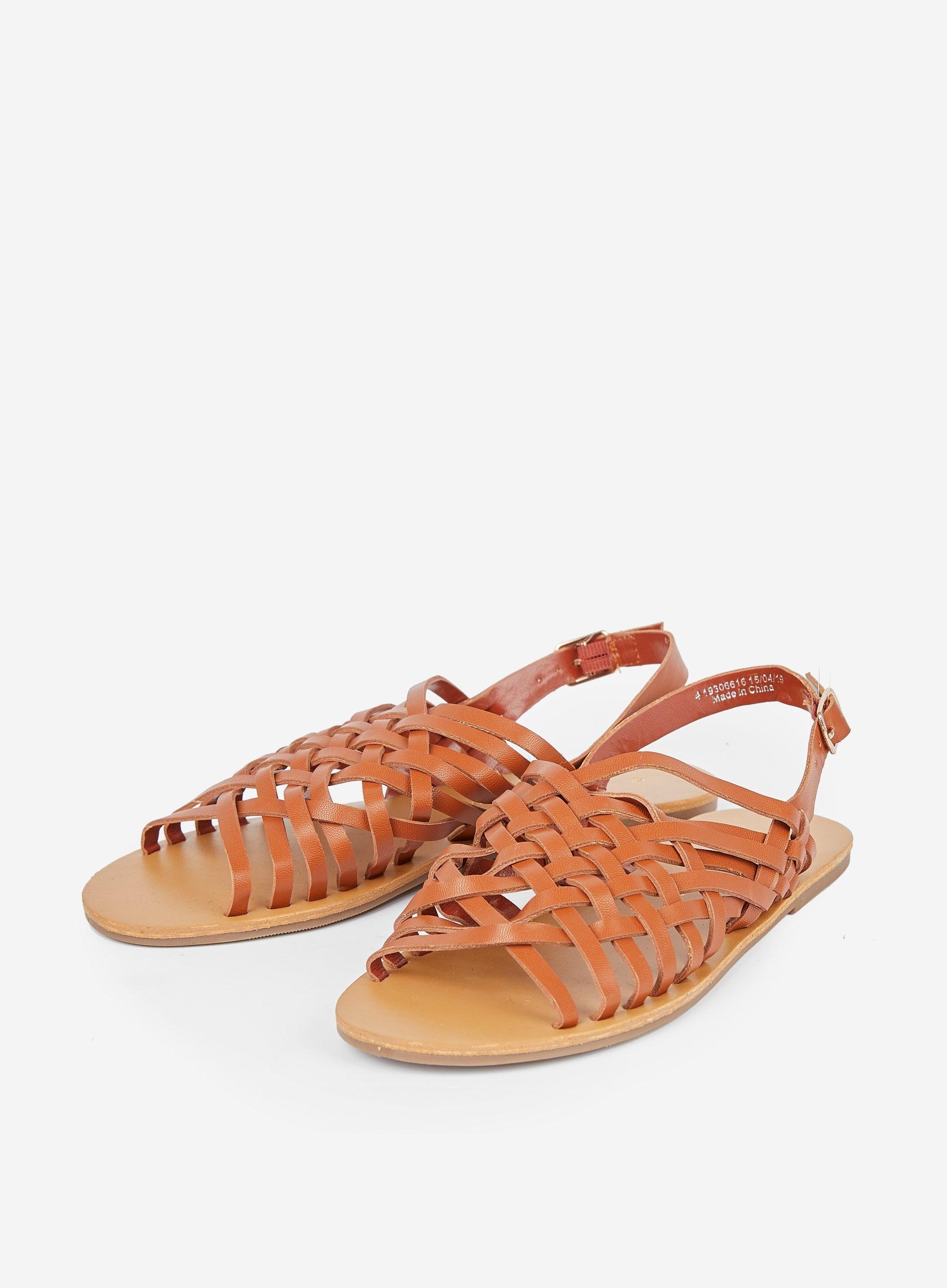 tan woven sandals