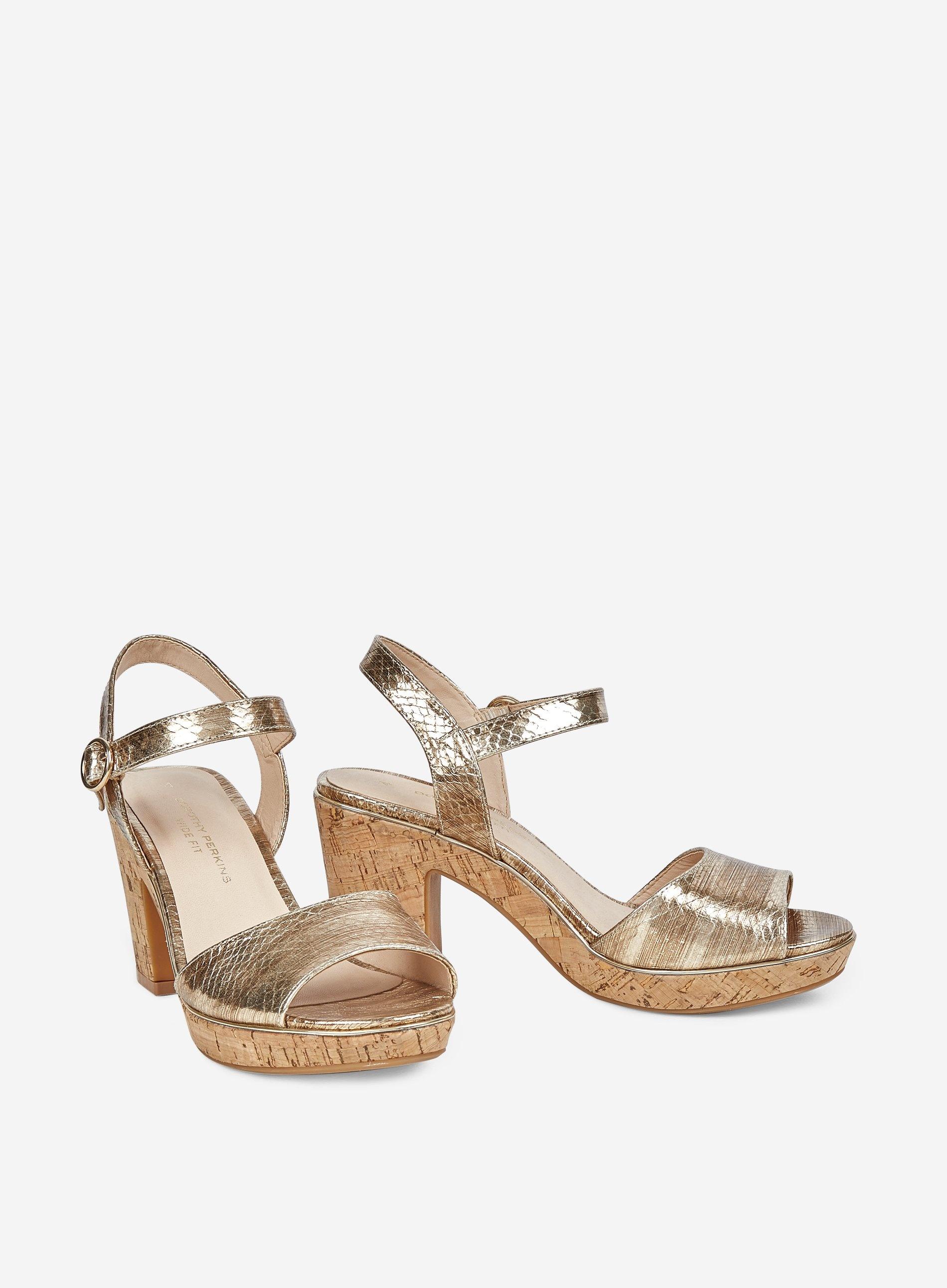 gold wedge sandals wide fit