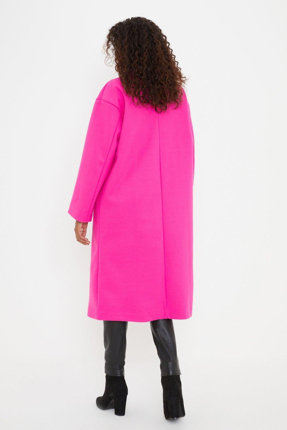 Dorothy Perkins Longline Double Breasted Coat in Pink Lyst UK