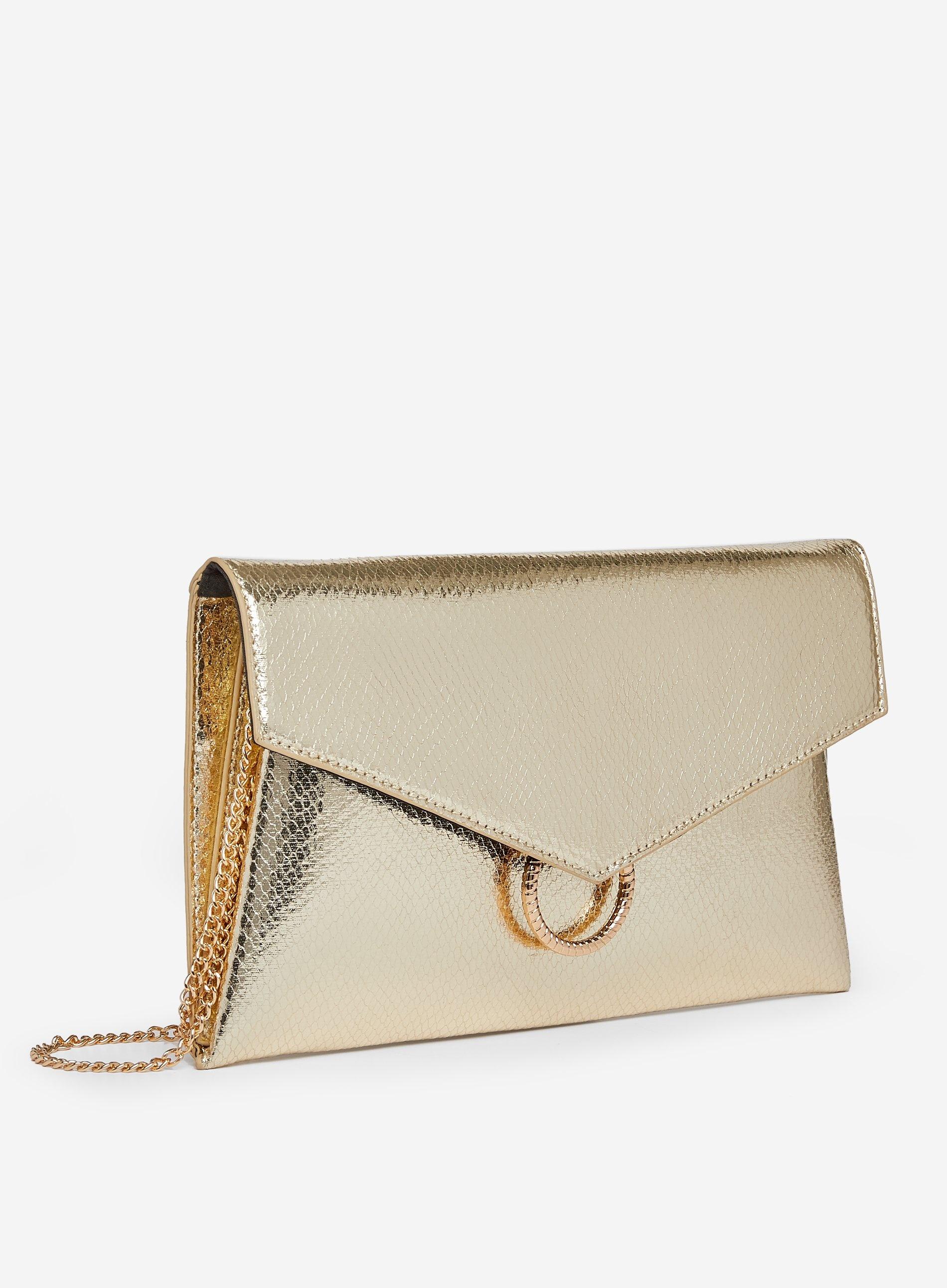 dorothy perkins gold clutch