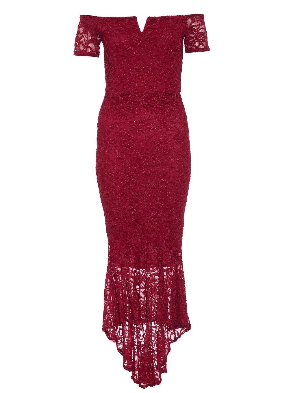 quiz lace dip hem maxi dress