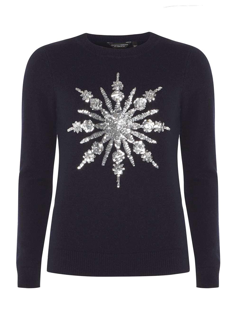sequin snowflake sweater