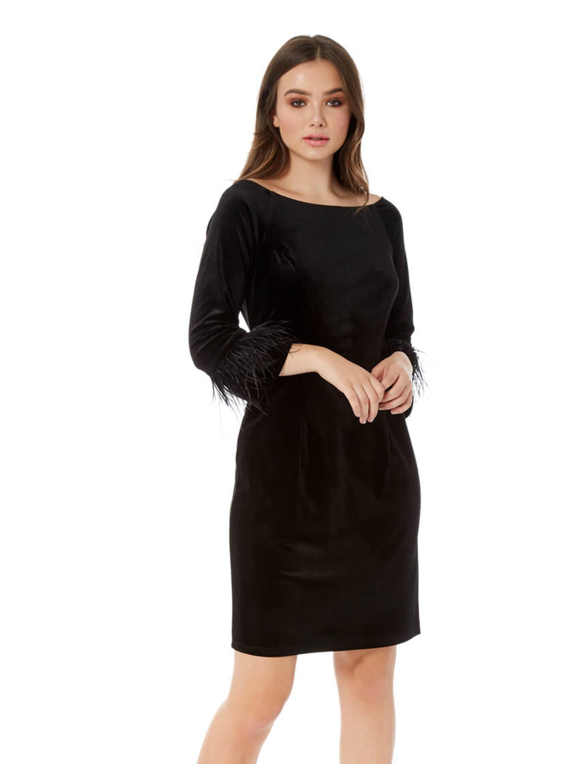 dorothy perkins black velvet dress