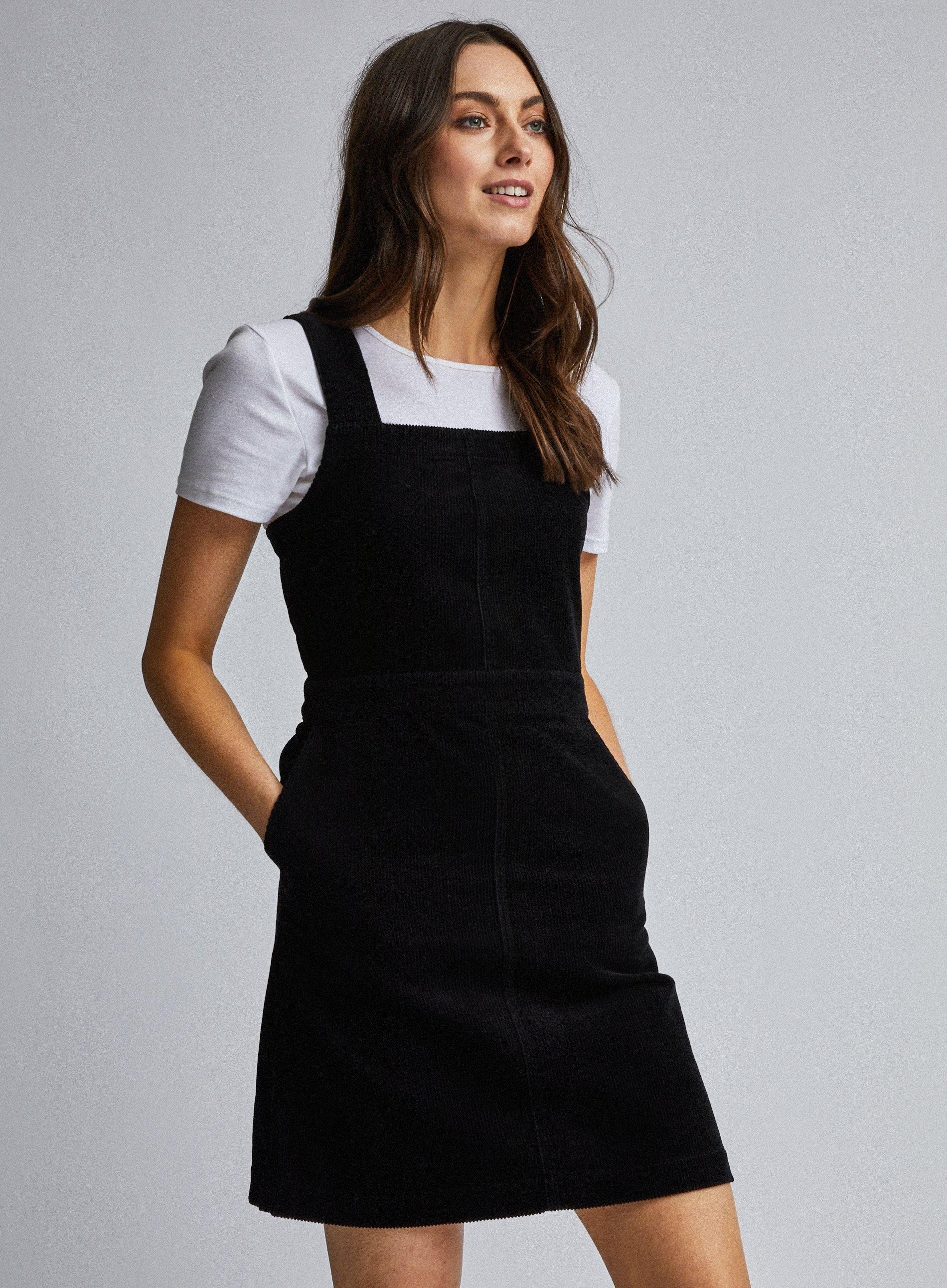 square neck pinafore dress