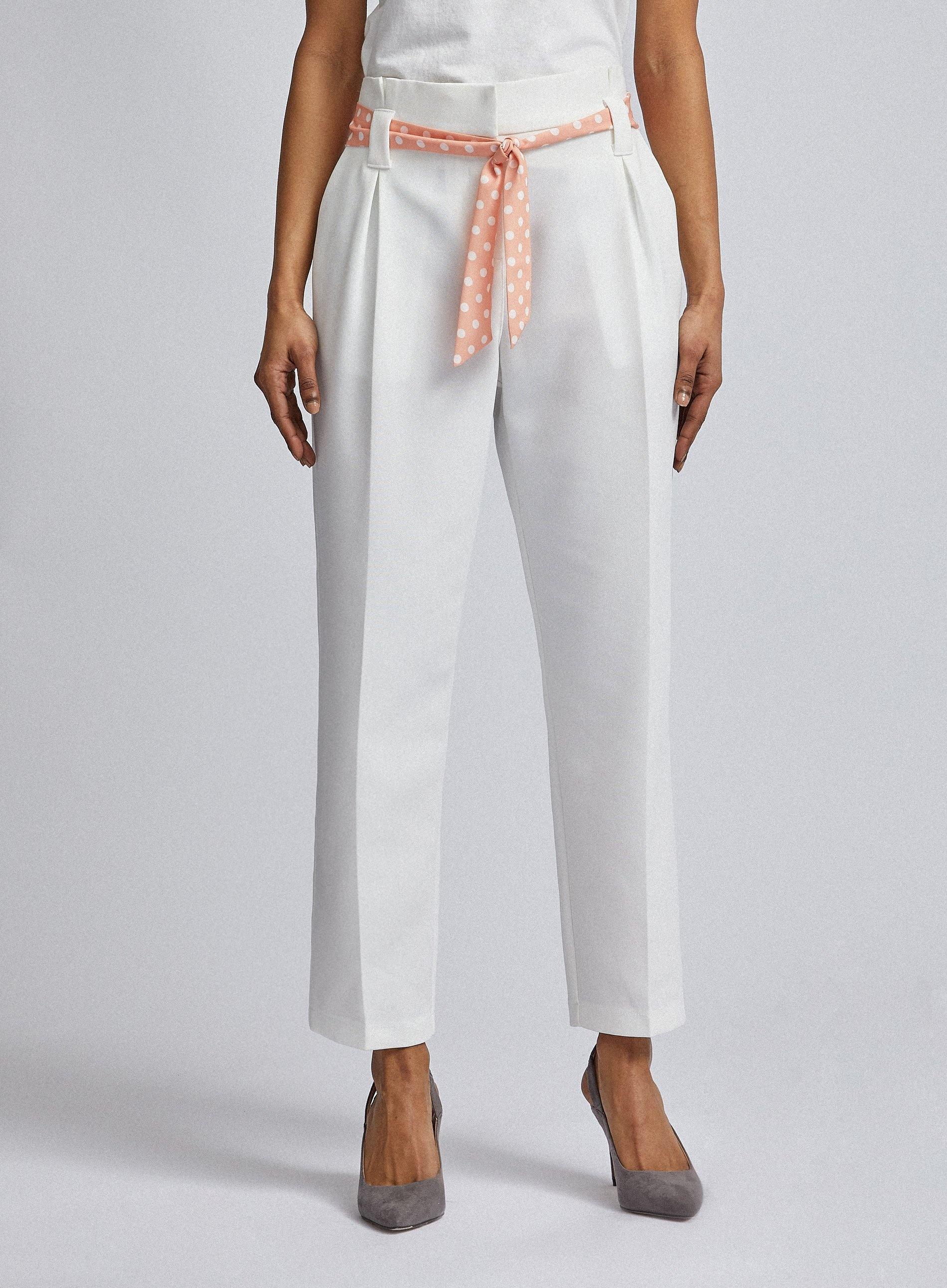 beige ankle grazer trousers