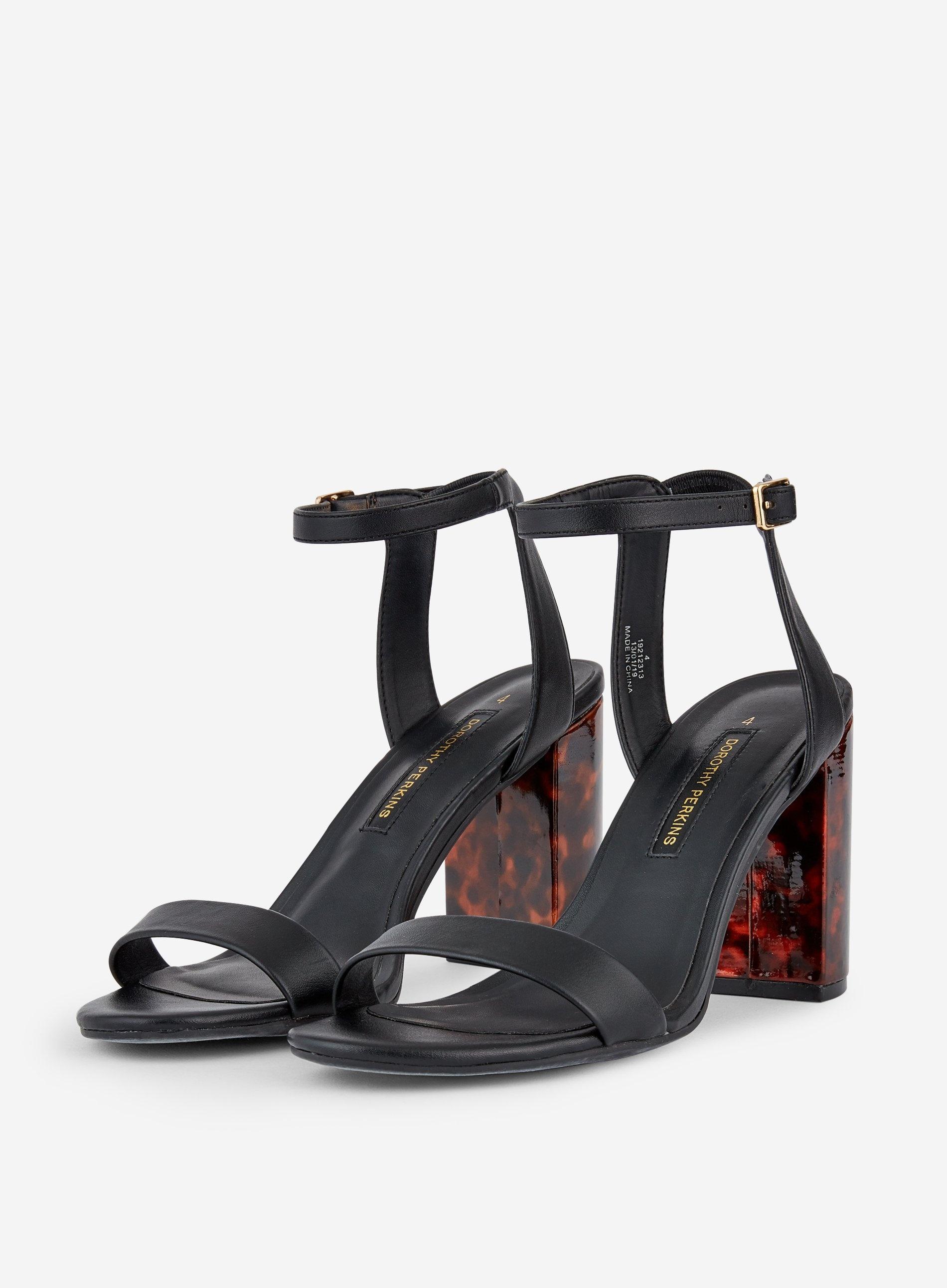 shimmer block heel sandals
