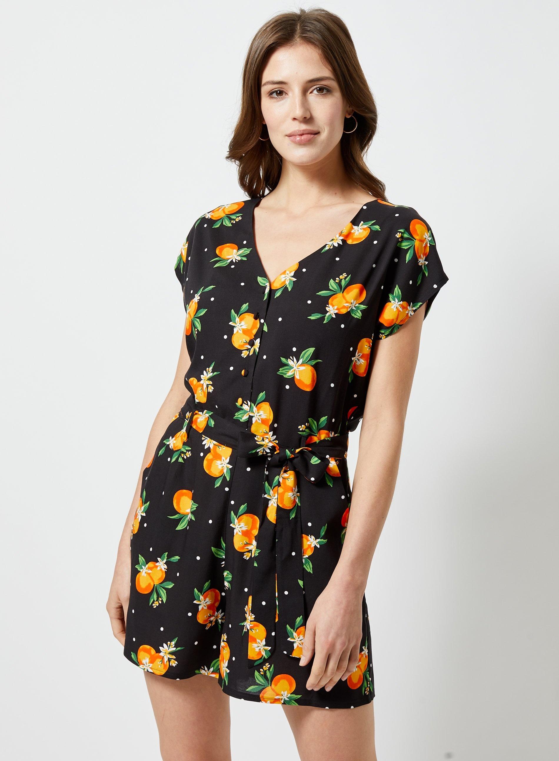 orange print playsuit