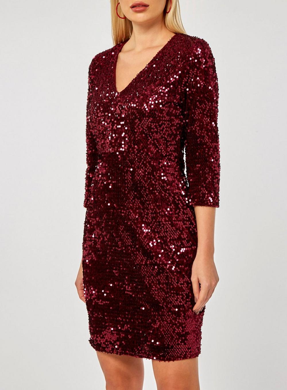 Lyst - Dorothy Perkins Pink Velvet Sequin Bodycon Dress in Pink - Save 7%